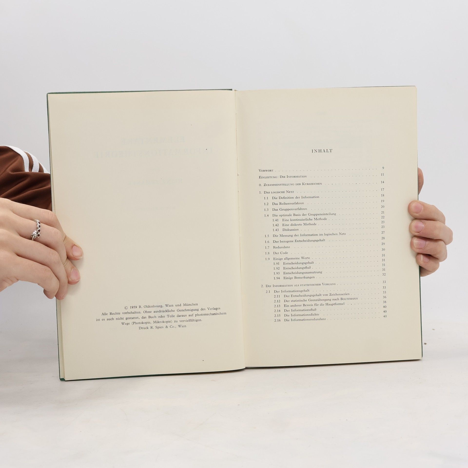 Heinz Zemanek Elementare Informationstheorie