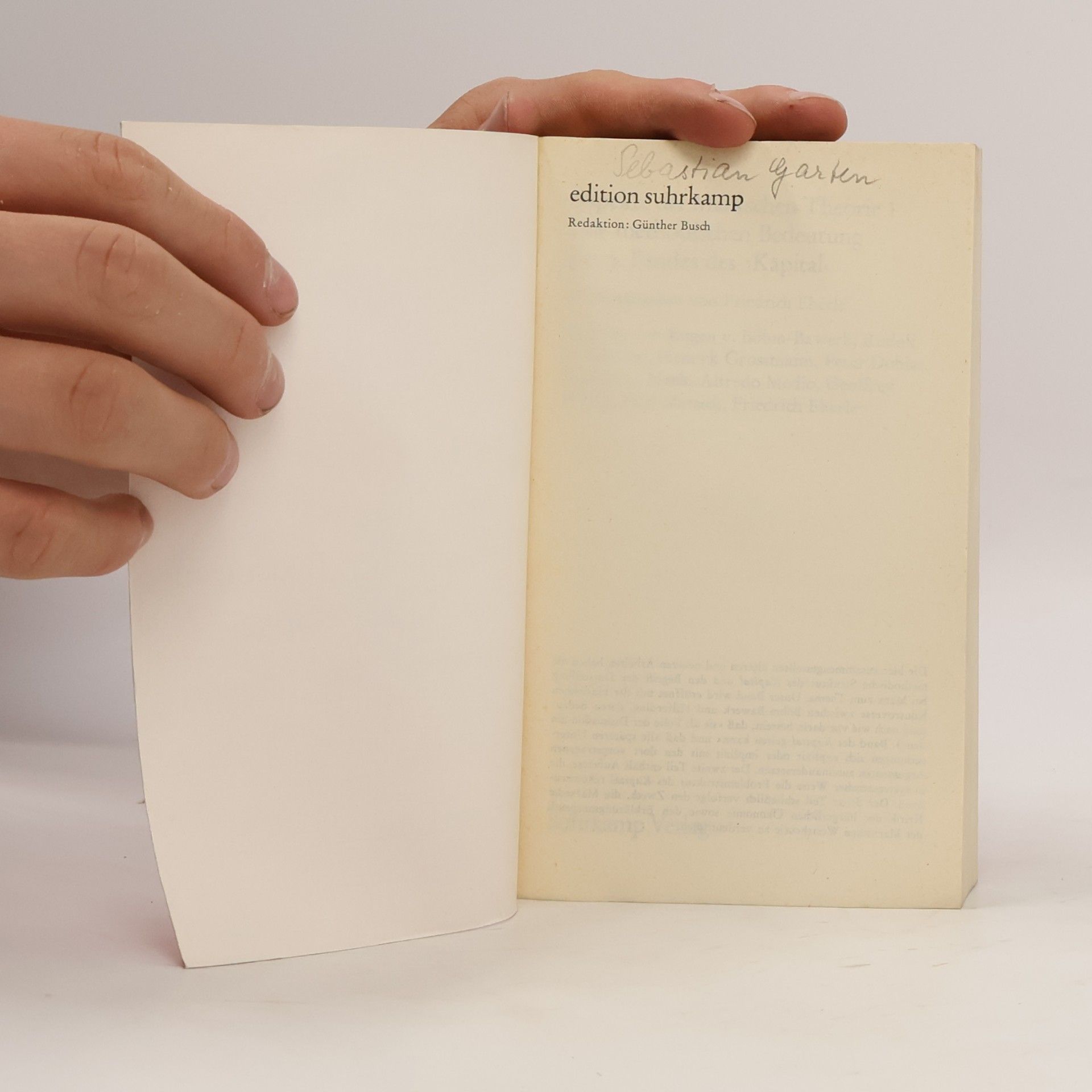 Friedrich Eberle Zur methodischen Bedeutung des 3. [dritten] Bandes des "Kapital"