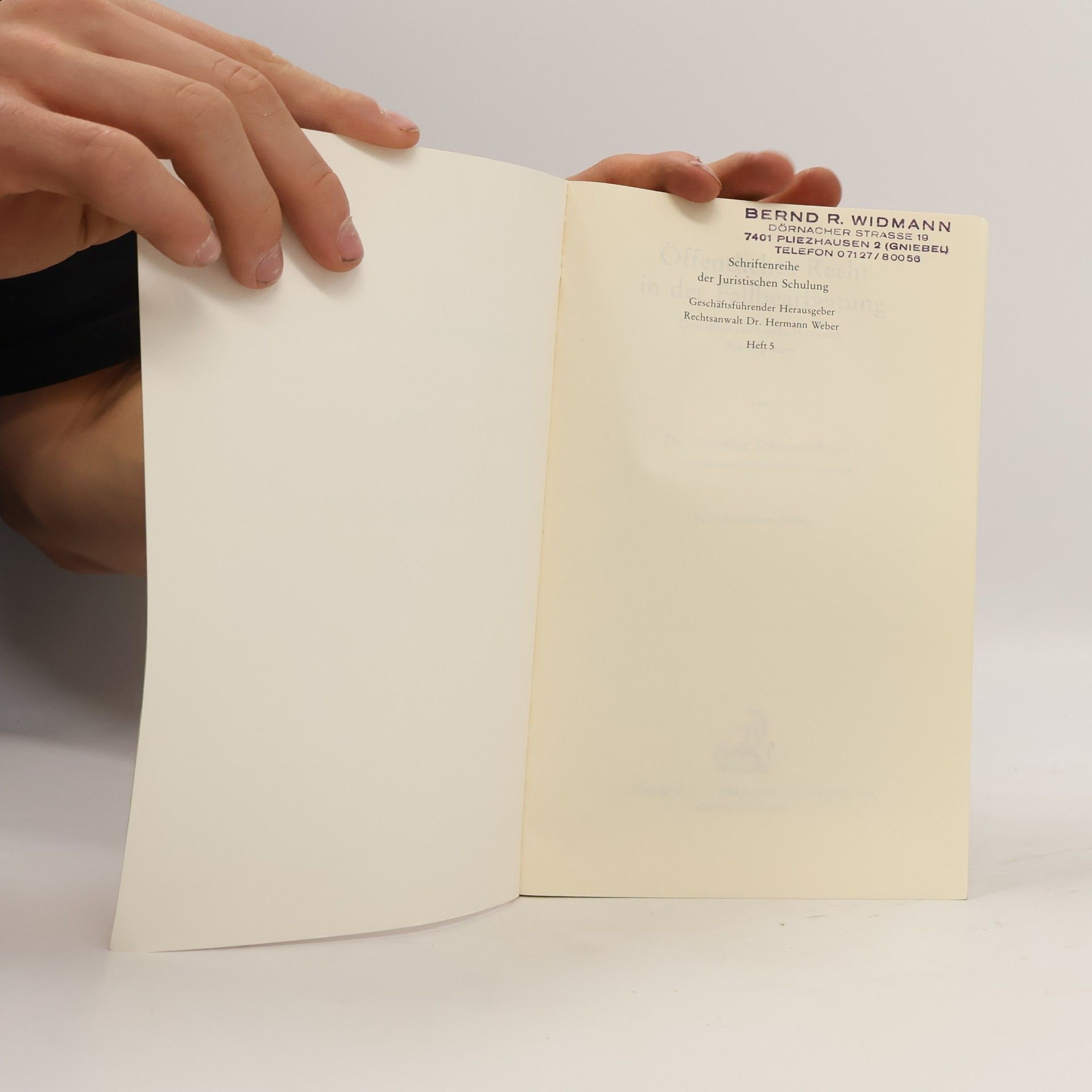 Gunther Schwerdtfeger JuS-Schriftenreihe: Schriftenreihe der Juristischen Schulung: Öffentliches Recht in der Fallbearbeitung