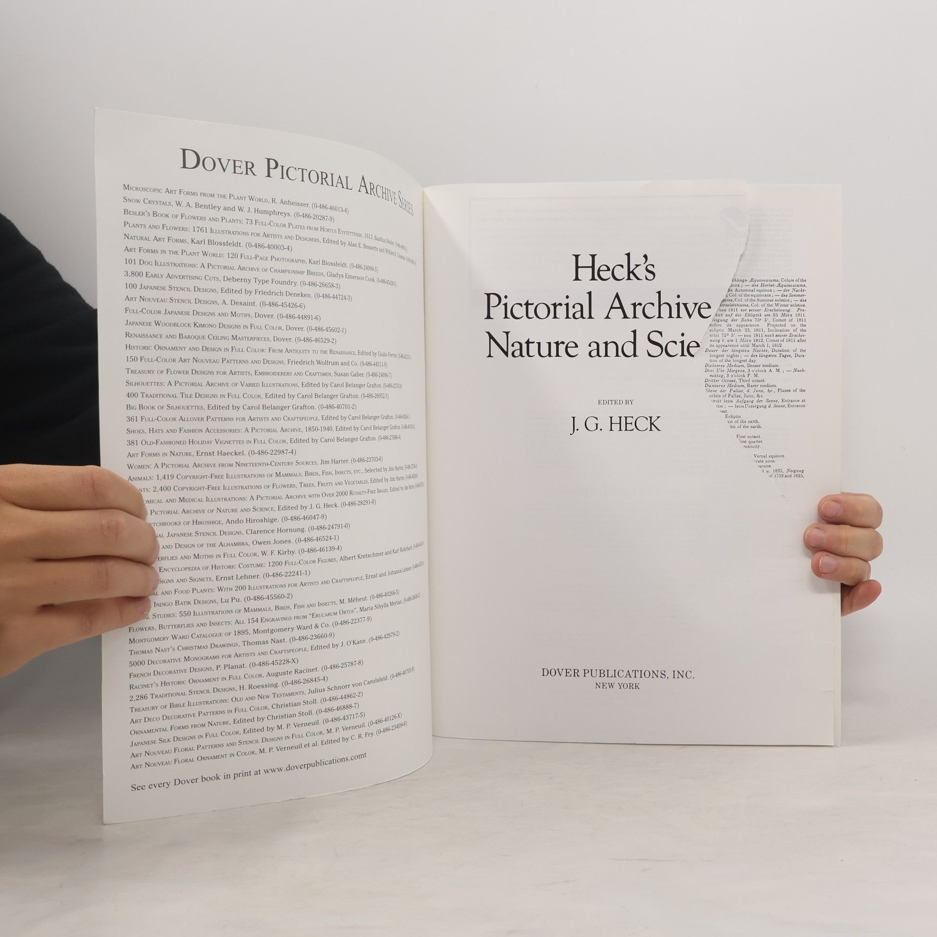 Johann Georg Heck Dover Pictorial Archive Series: Heck's Pictorial Archive of Nature and Science