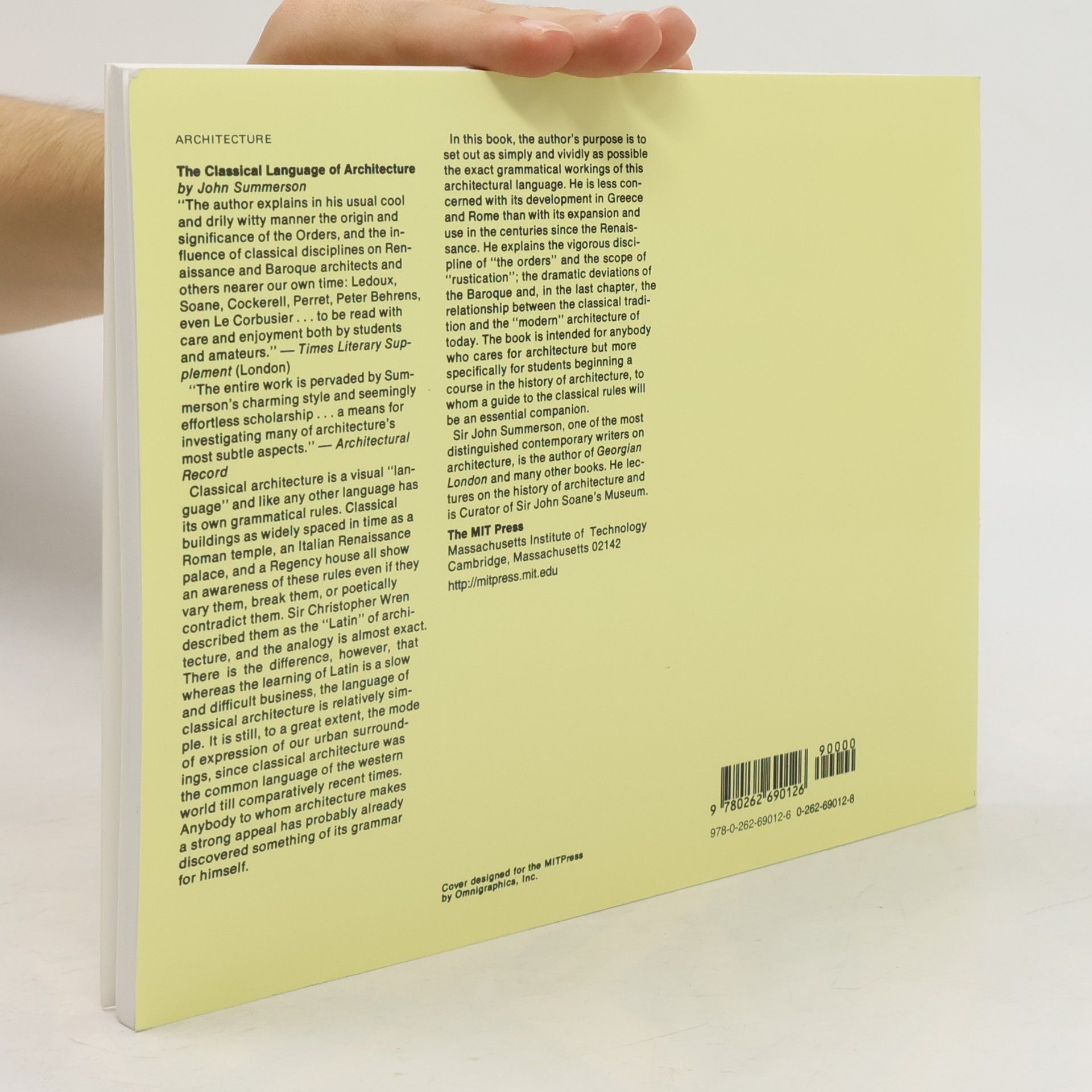 John Summerson The Classical Language of Architecture