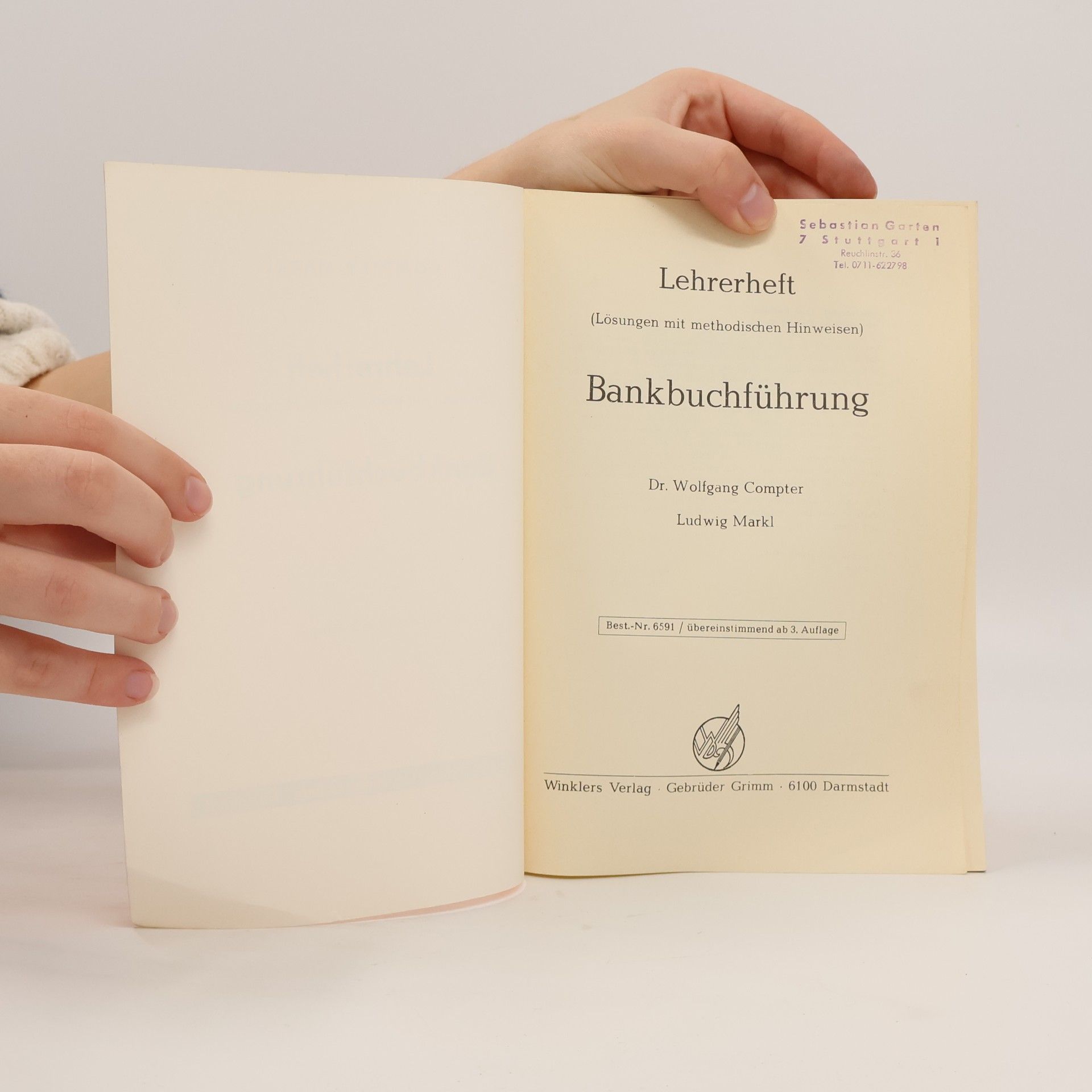 Wolfgang Compter Lehrerheft Bankbuchführung