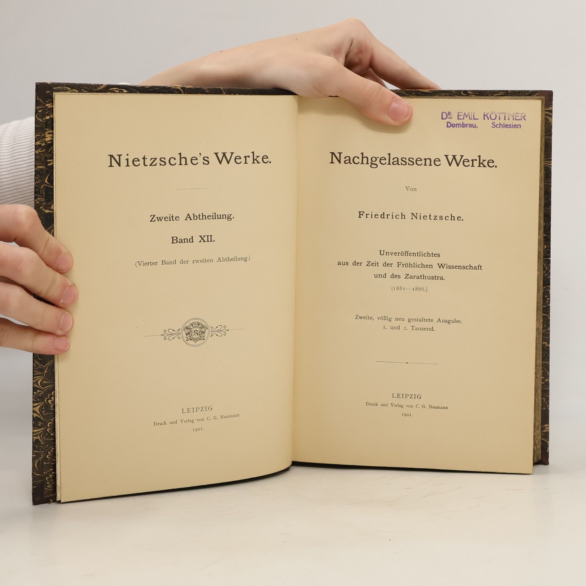 Friedrich Nietzsche Nietzsche´s Werke. Zweite Abtheilung. Band XII.