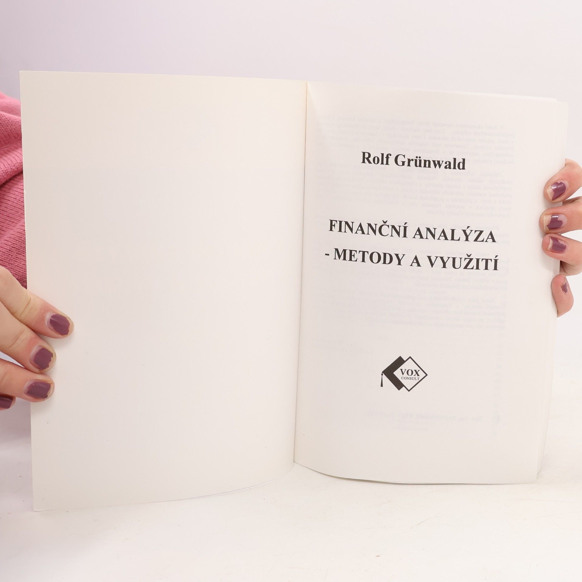 Rolf Grünwald Finanční analýza - metody a využití