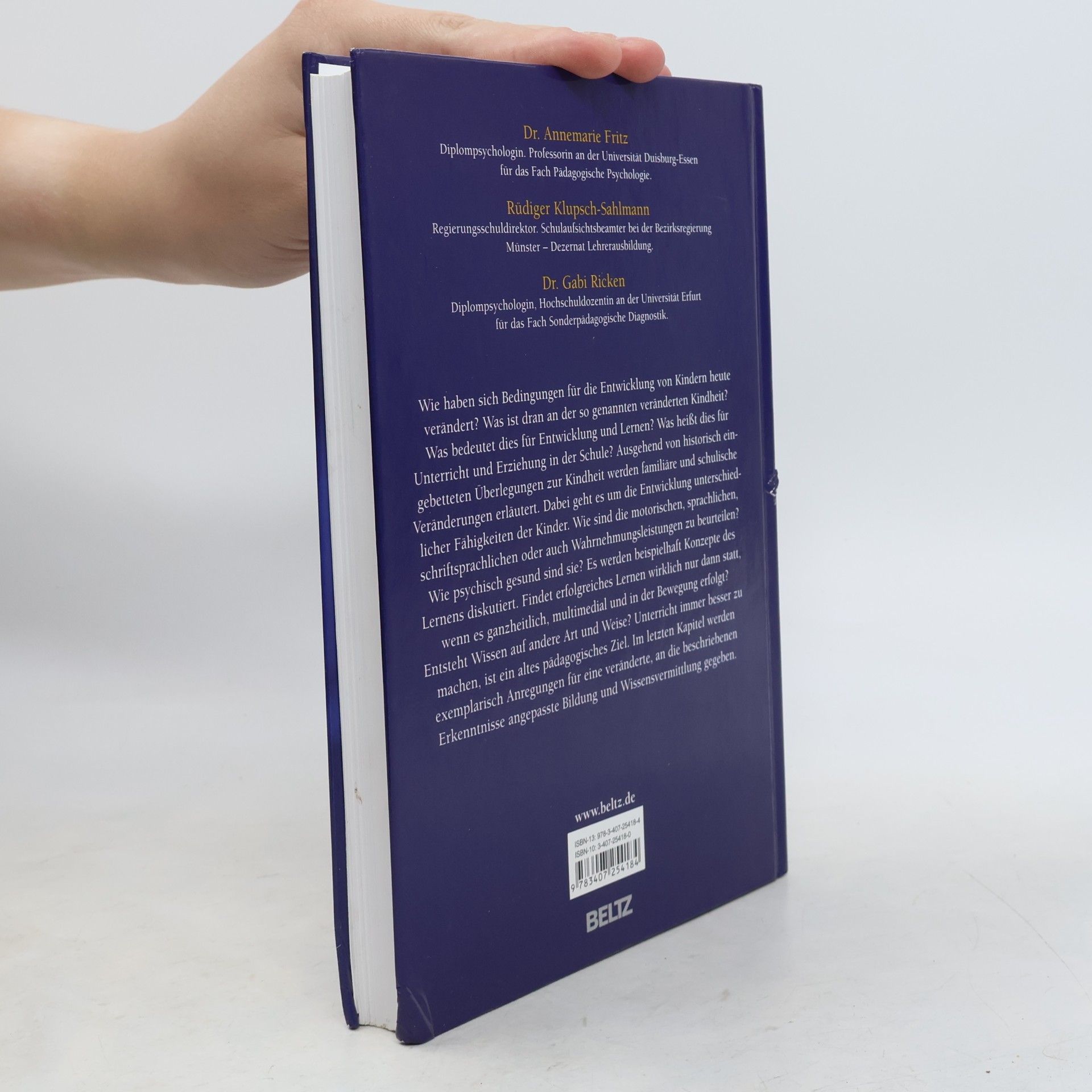 Annemarie Fritz Handbuch Kindheit und Schule