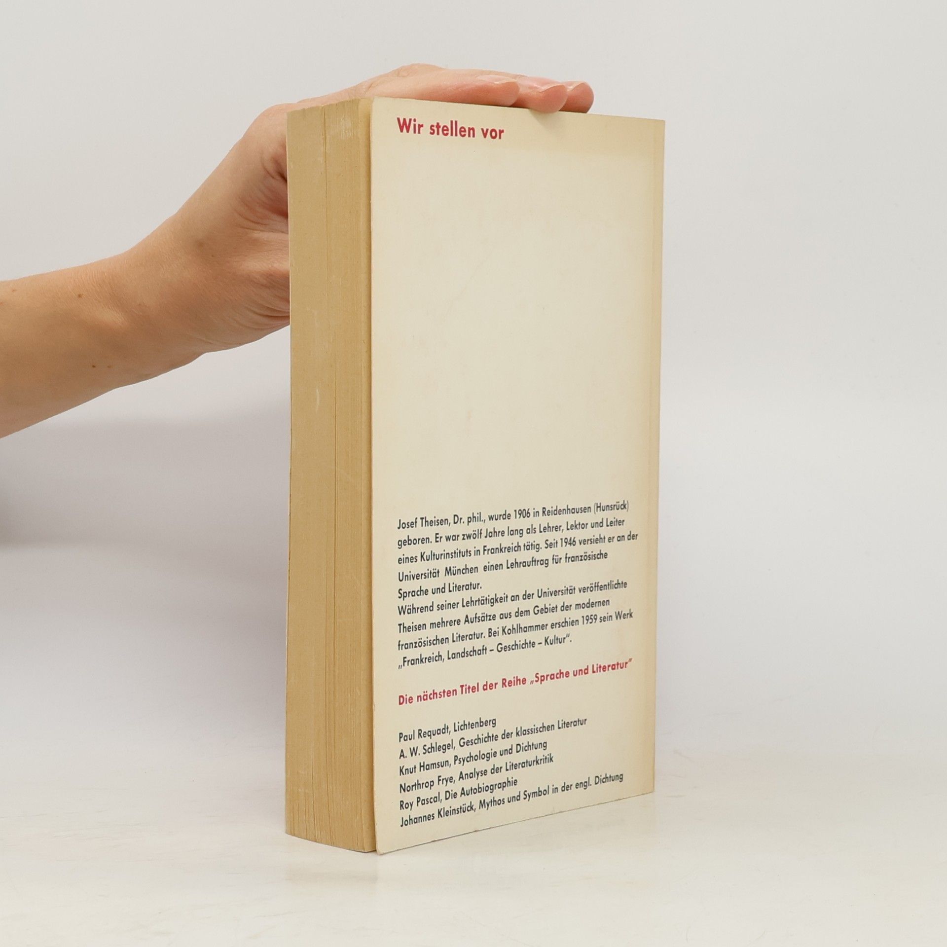 Josef Theisen Geschichte der französischen Literatur