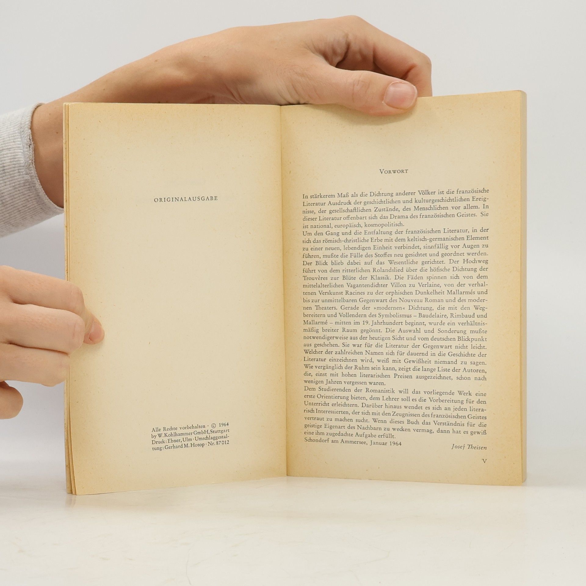 Josef Theisen Geschichte der französischen Literatur