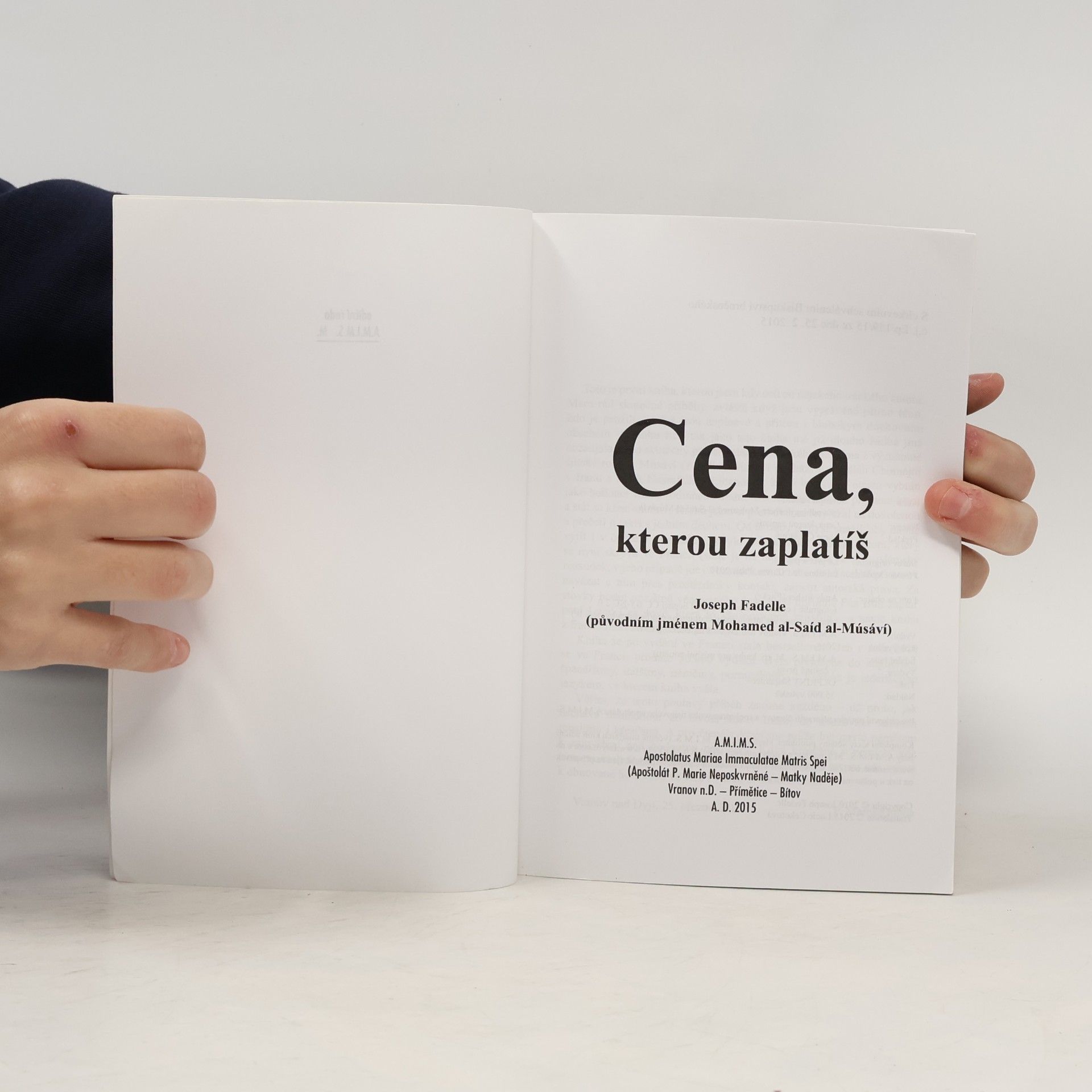 Joseph Fadelle Cena, kterou zaplatíš