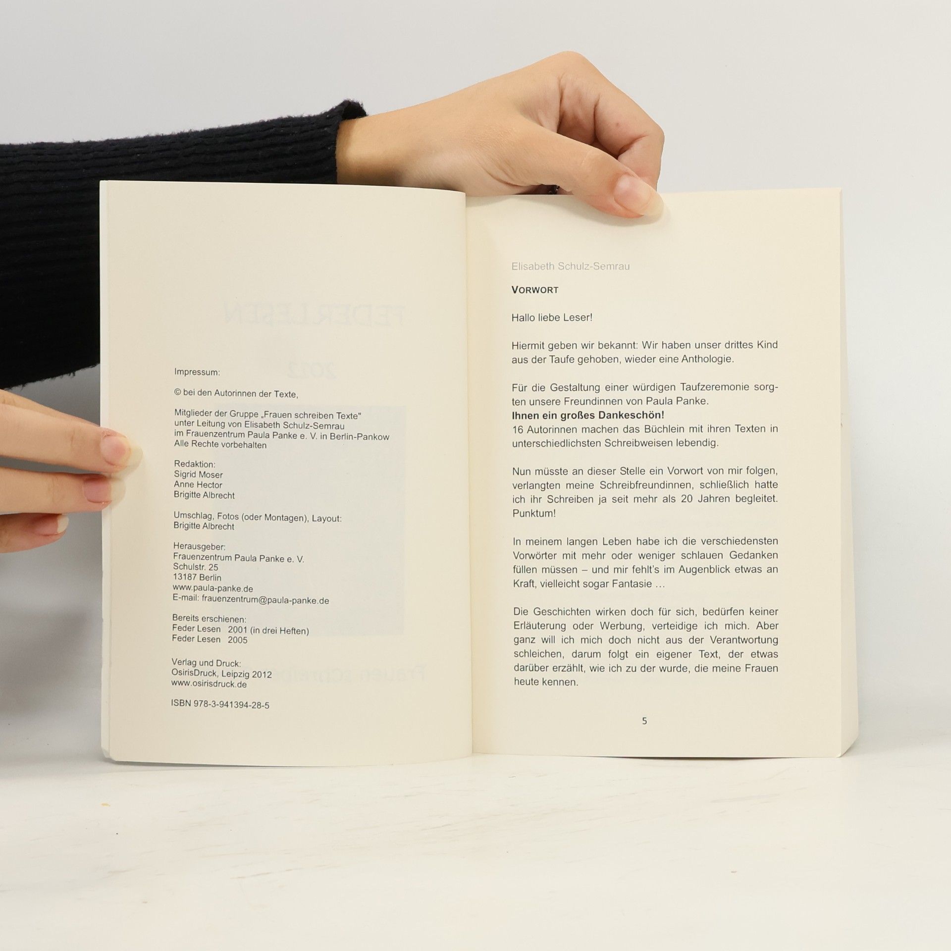 Gruppe "Frauen schreiben Texte" im Frauenzentrum Paula Panke e.V. Feder Lesen 2012: Frauen schreiben Texte
