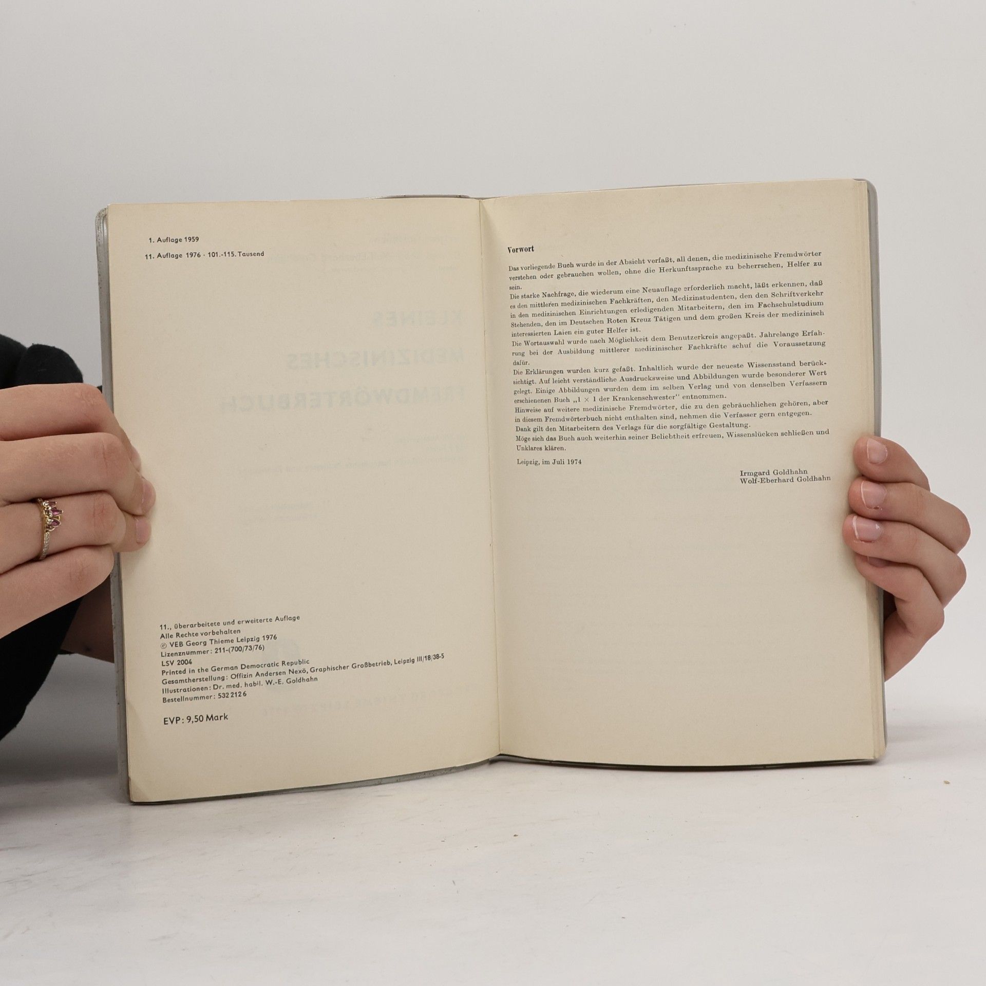 Irmgard Goldhahn Kleines Medizinisches Fremdwörterbuch