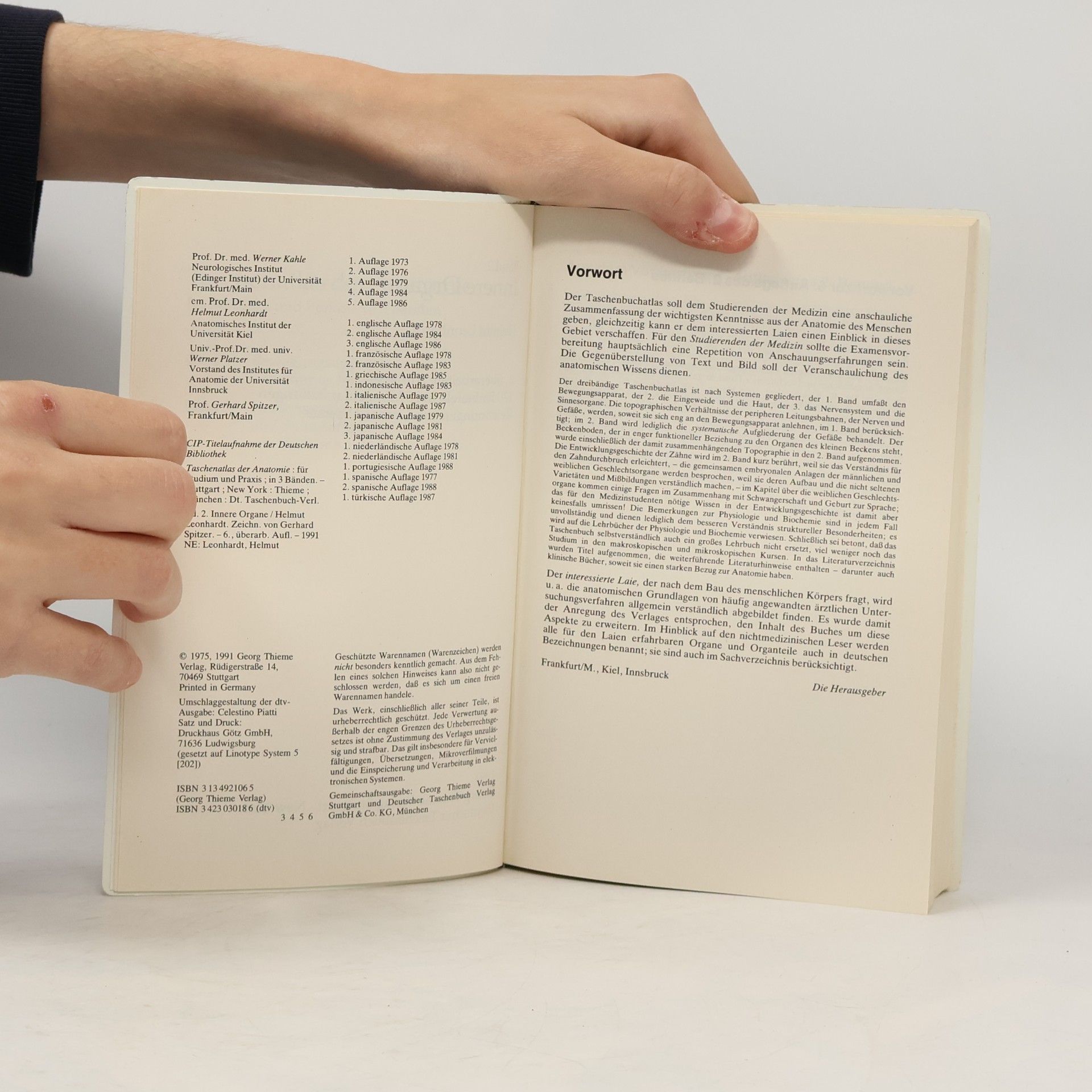 W. Werner Kahle Taschenatlas der Anatomie - 2: Innere Organe