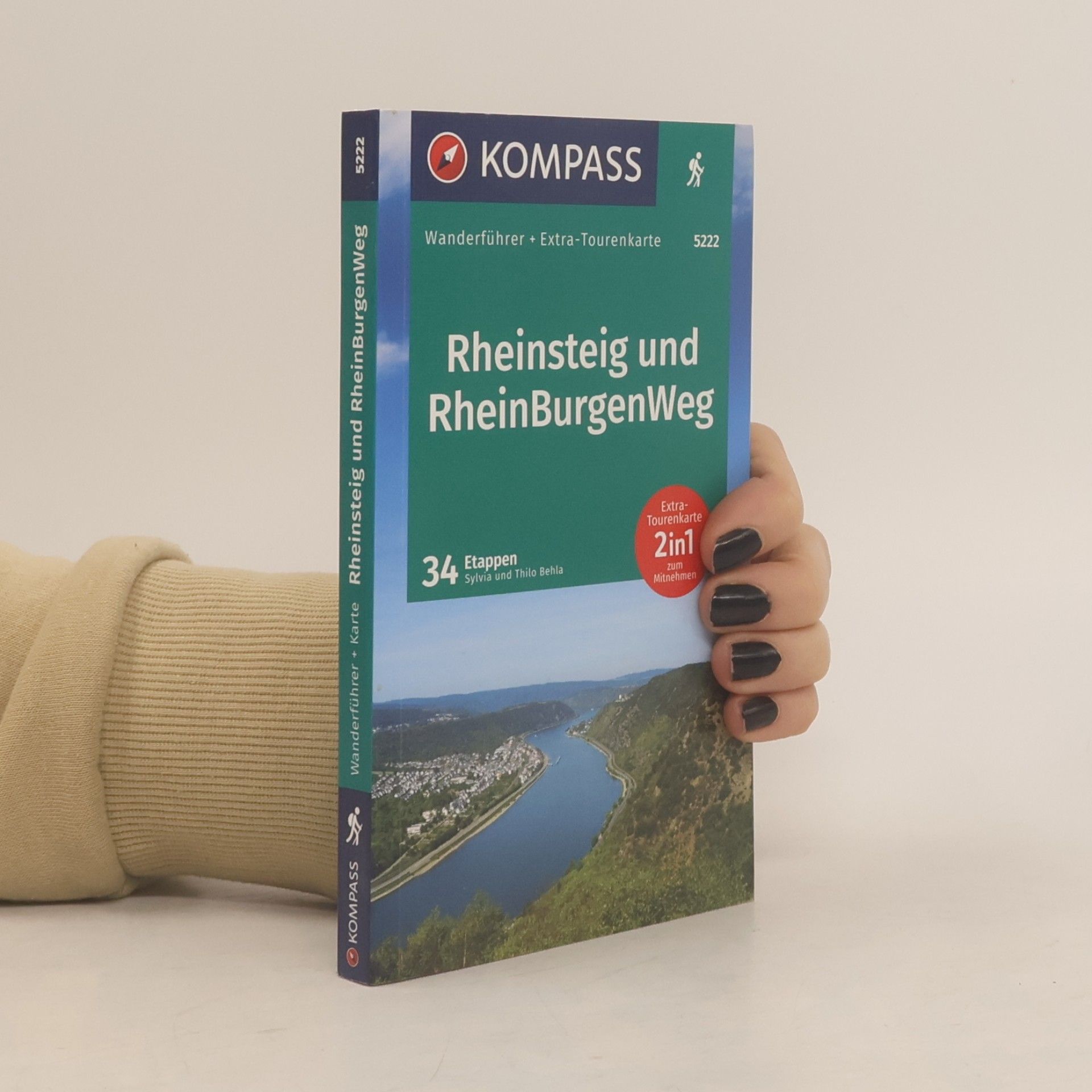 KOMPASS Wanderführer Rheinsteig RheinBurgenWeg, 34 Etappen mit Extra-Tourenkarte. GPS-Daten zum Download