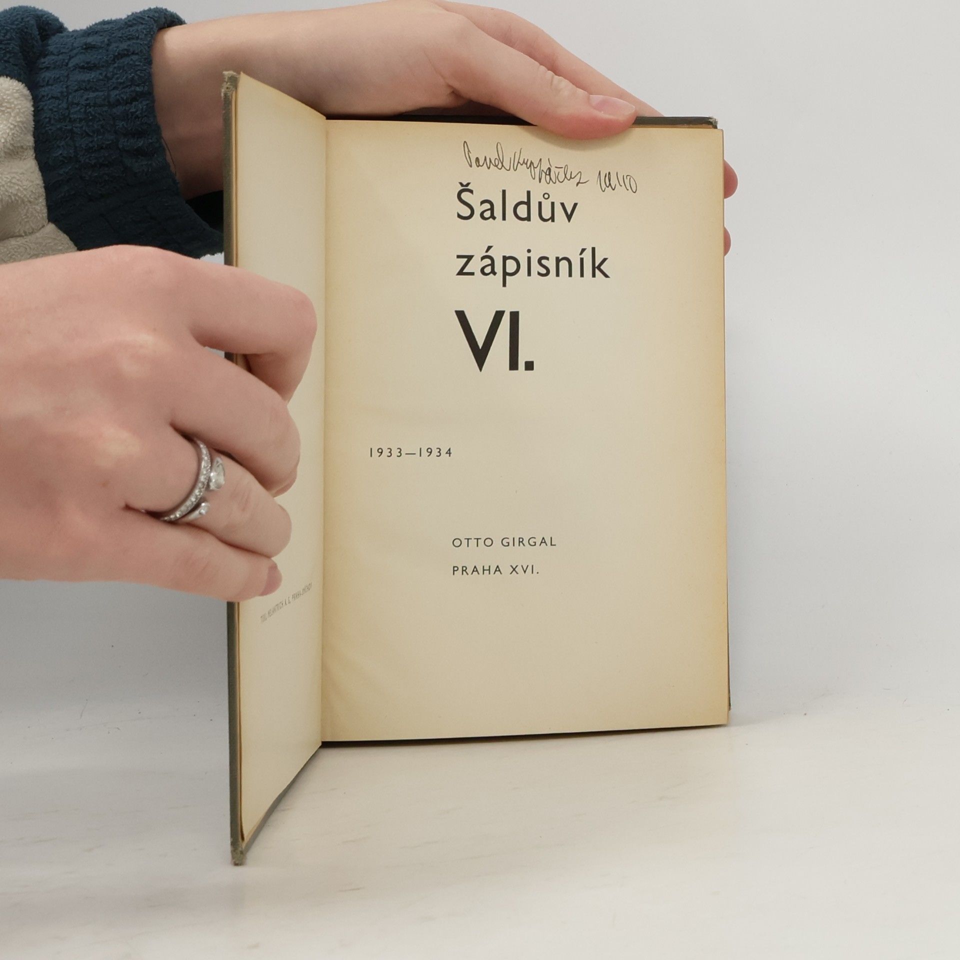 František Xaver Šalda Šaldův zápisník VI. 1933–1934