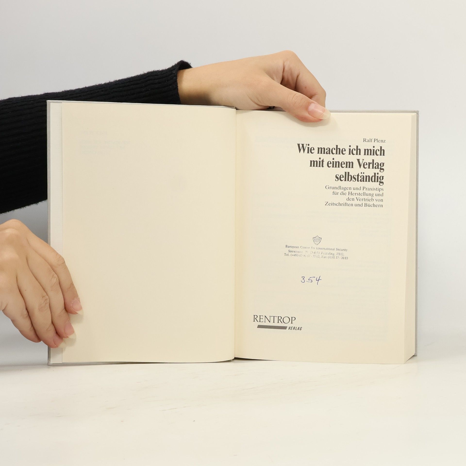 Ralf Plenz Wie mache ich mich mit einem Verlag selbständig