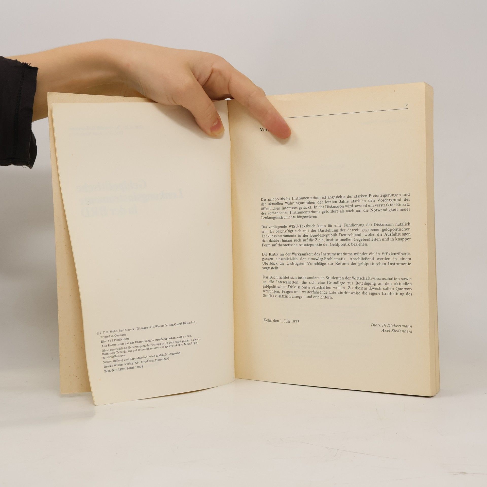 Dietrich Dickertmann Wisu-Texte: Geldpolitische Lenkungsinstrumente in der BRD