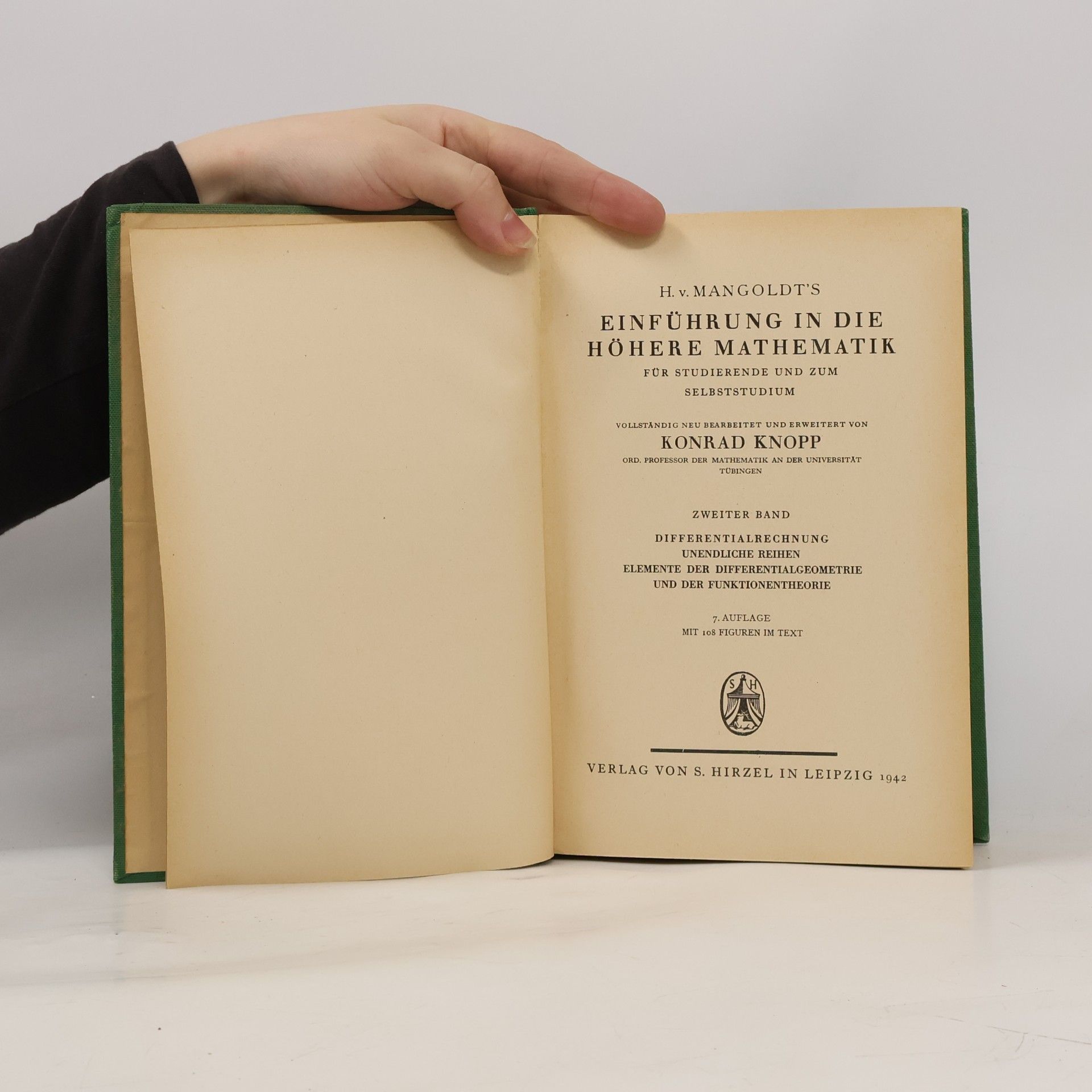H. V. Mangoldt Einführung in die Höhere Mathematik II.