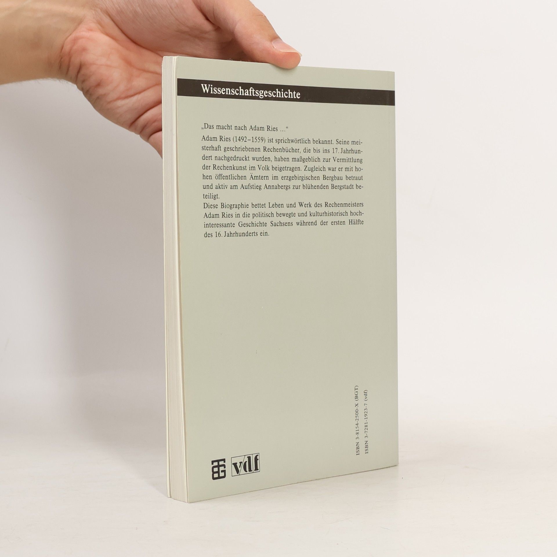 Hans Wussing Einblicke in die Wissenschaft: Adam Ries