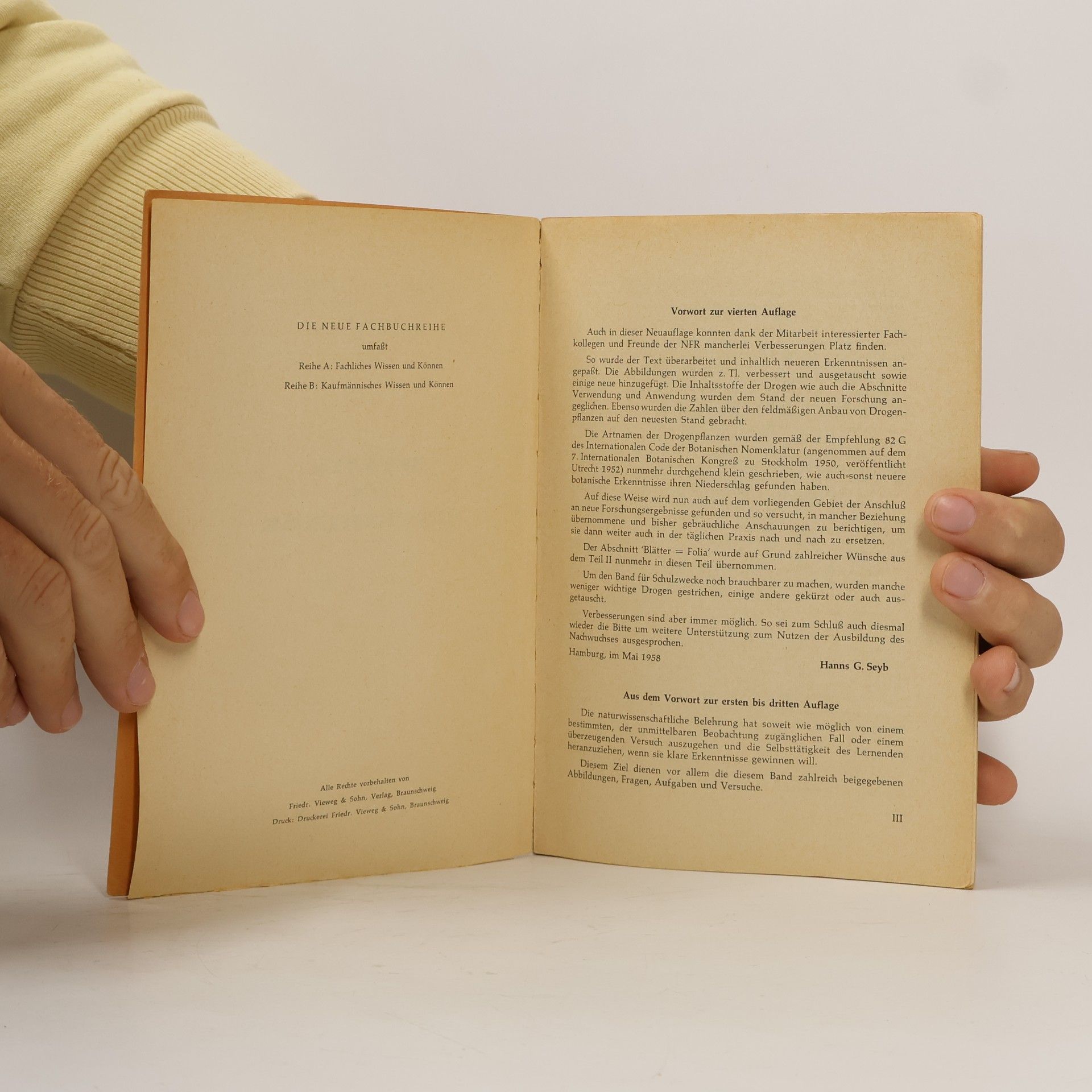 Hanns G. Seyb Botanik und Drogenkunde, I. Teil