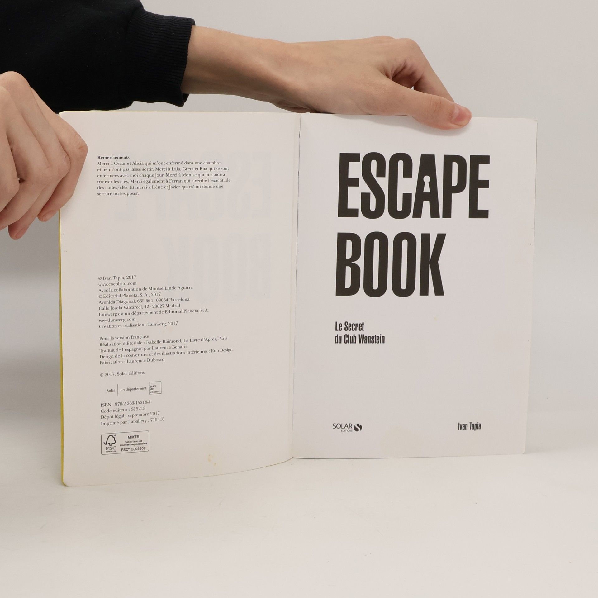 Ivan Tapia Escape book: Le secret du club Wanstein