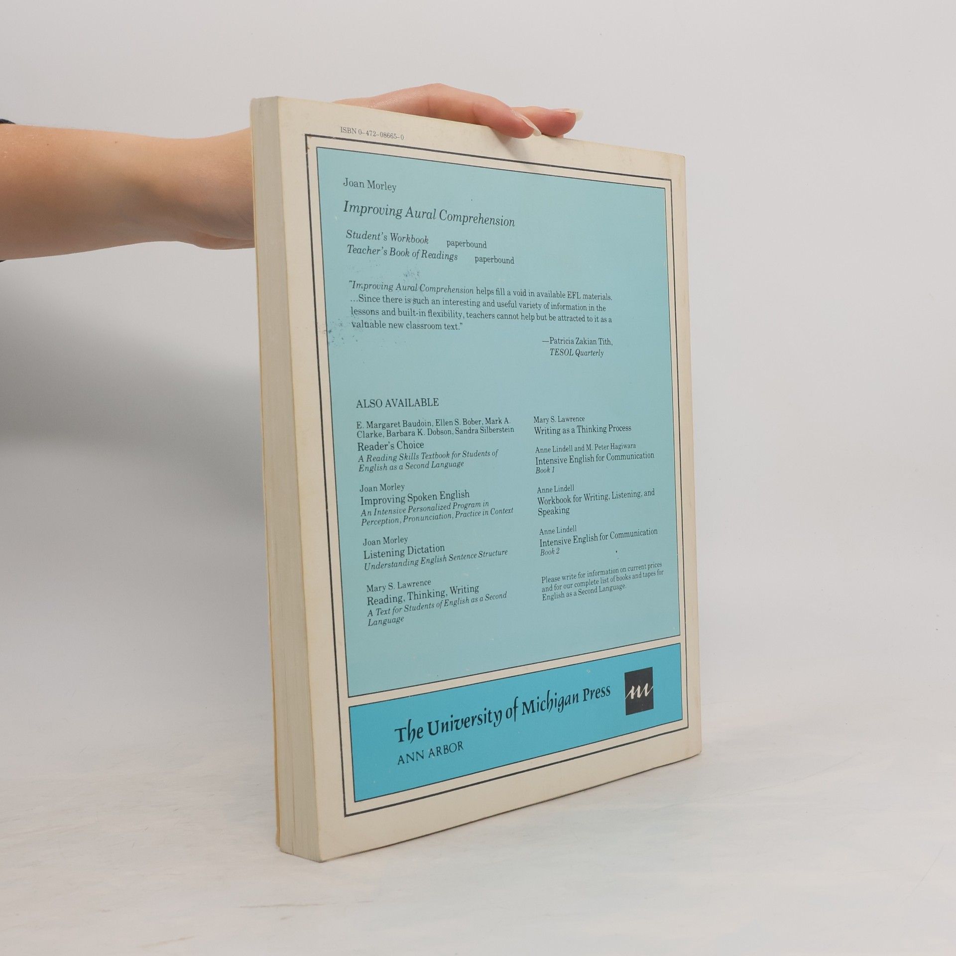 Joan Morley Improving Aural Comprehension Student's Workbook