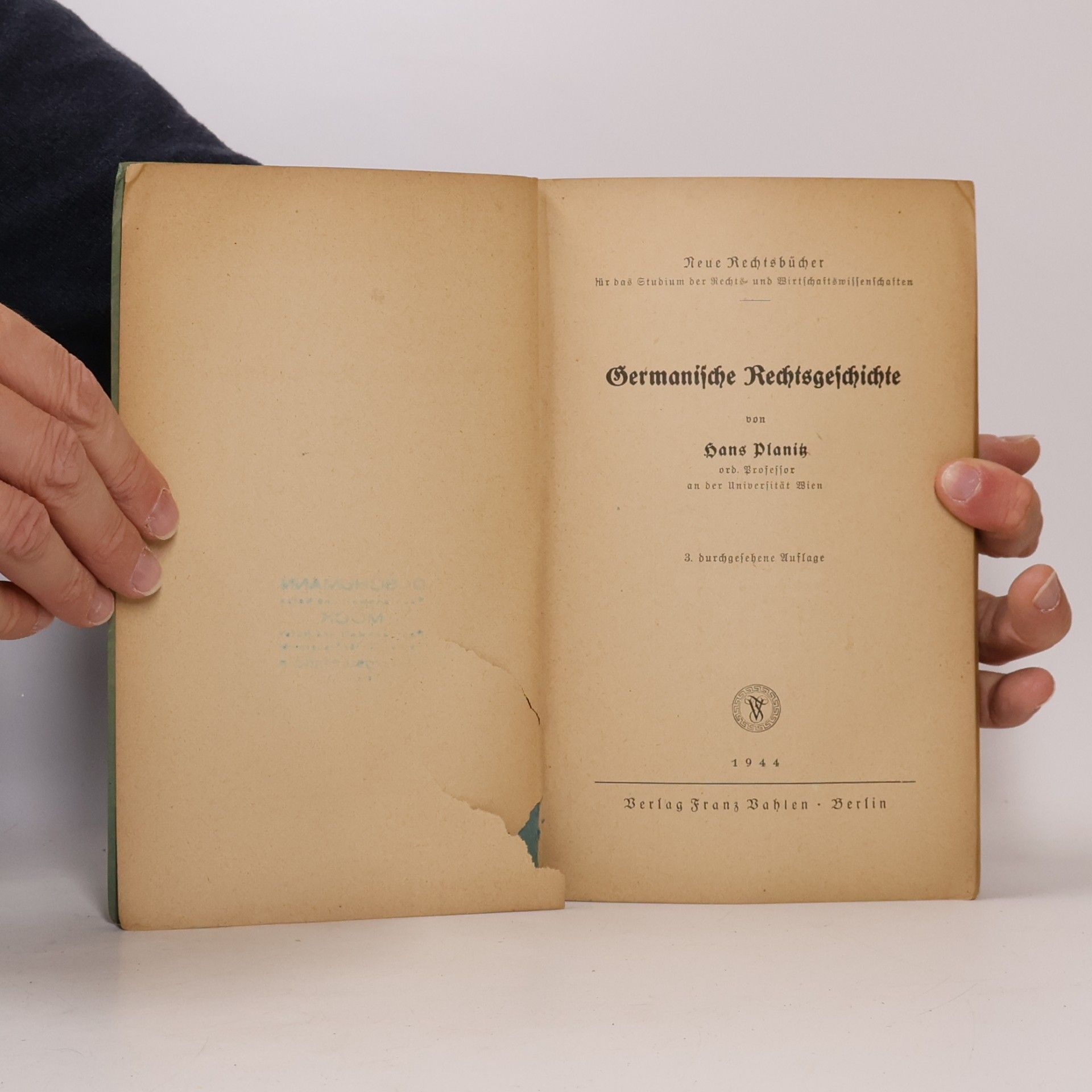 Hans Planitz Neue Rechtsbücher. Germanische Rechtsgeschichte