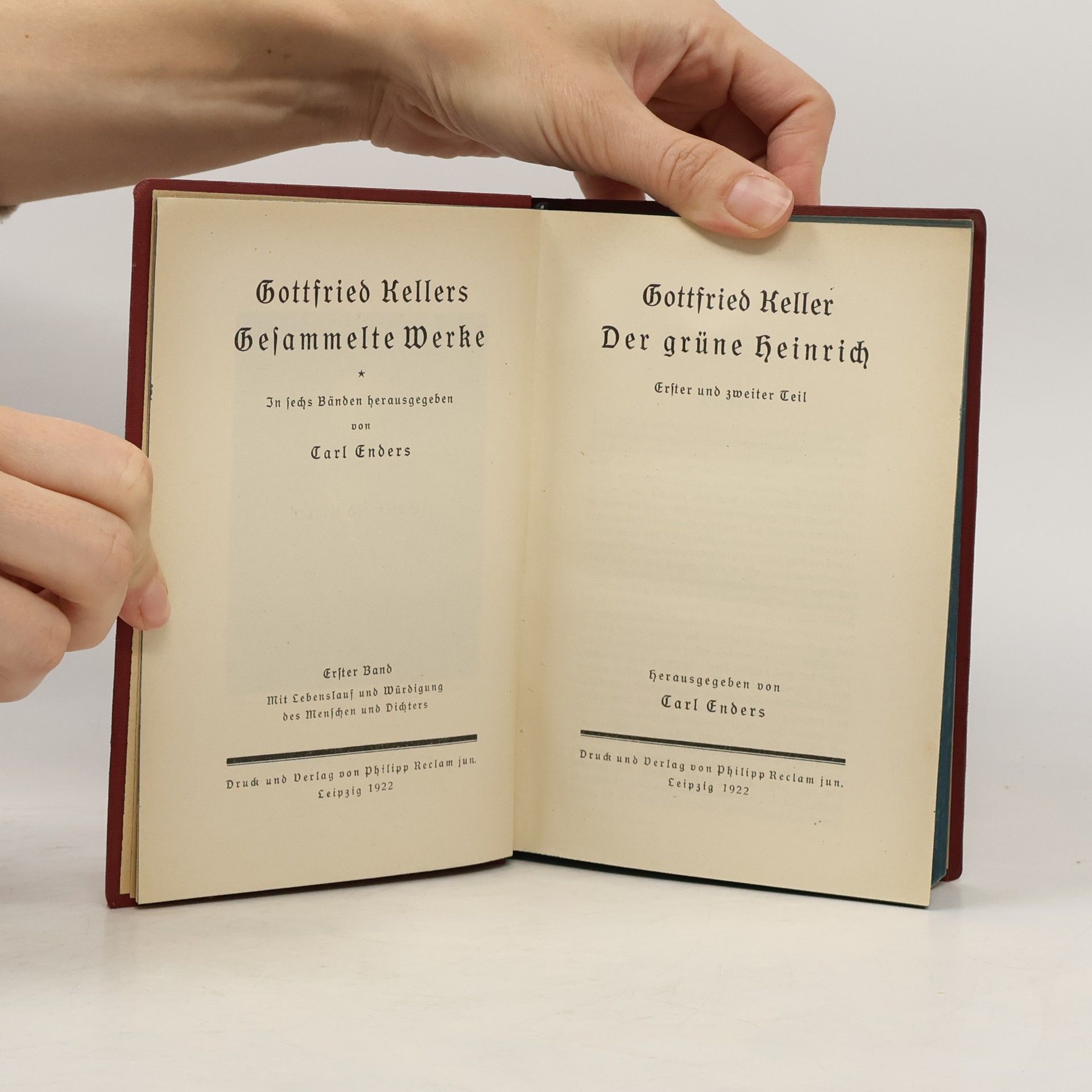 Gottfried Keller Der grüne Heinrich. Erster und zweiter Teil