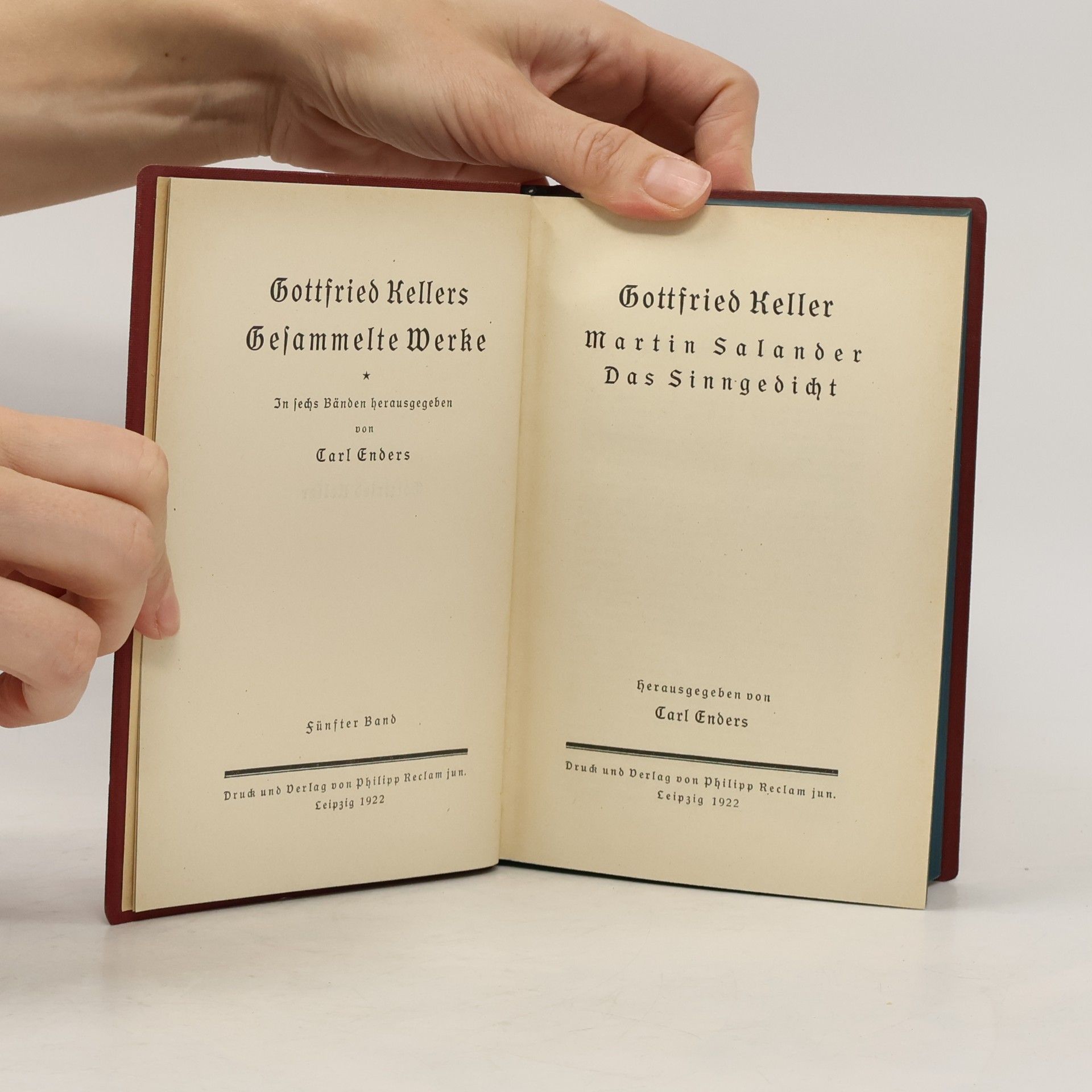 Gottfried Keller Martin Salander / Das Sinngedicht
