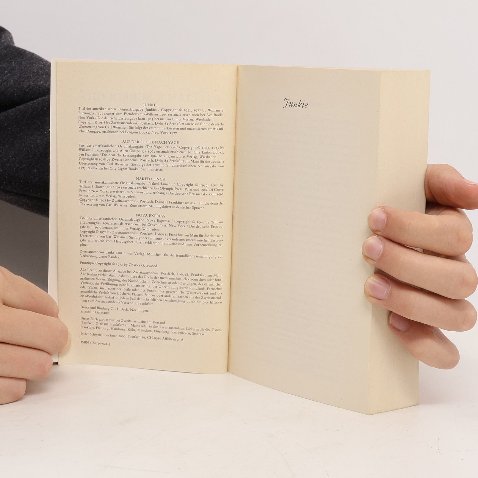 William S. Burroughs Junkie Auf der Suche nach Yage_Naked Lunch Nova Express Zweitausendeins