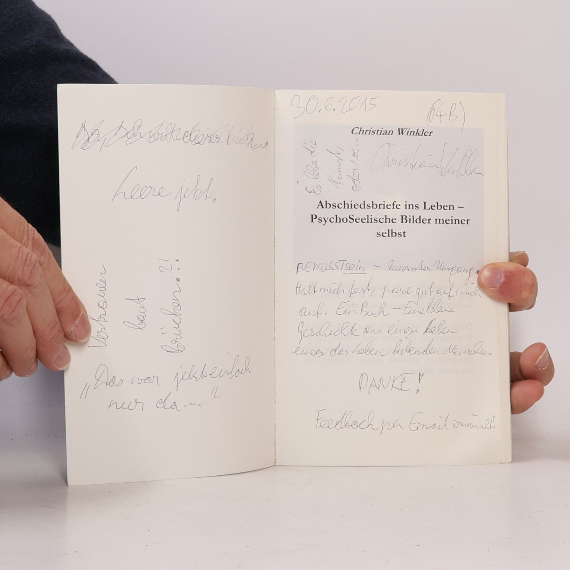 Christian Winkler Abschiedsbriefe ins Leben