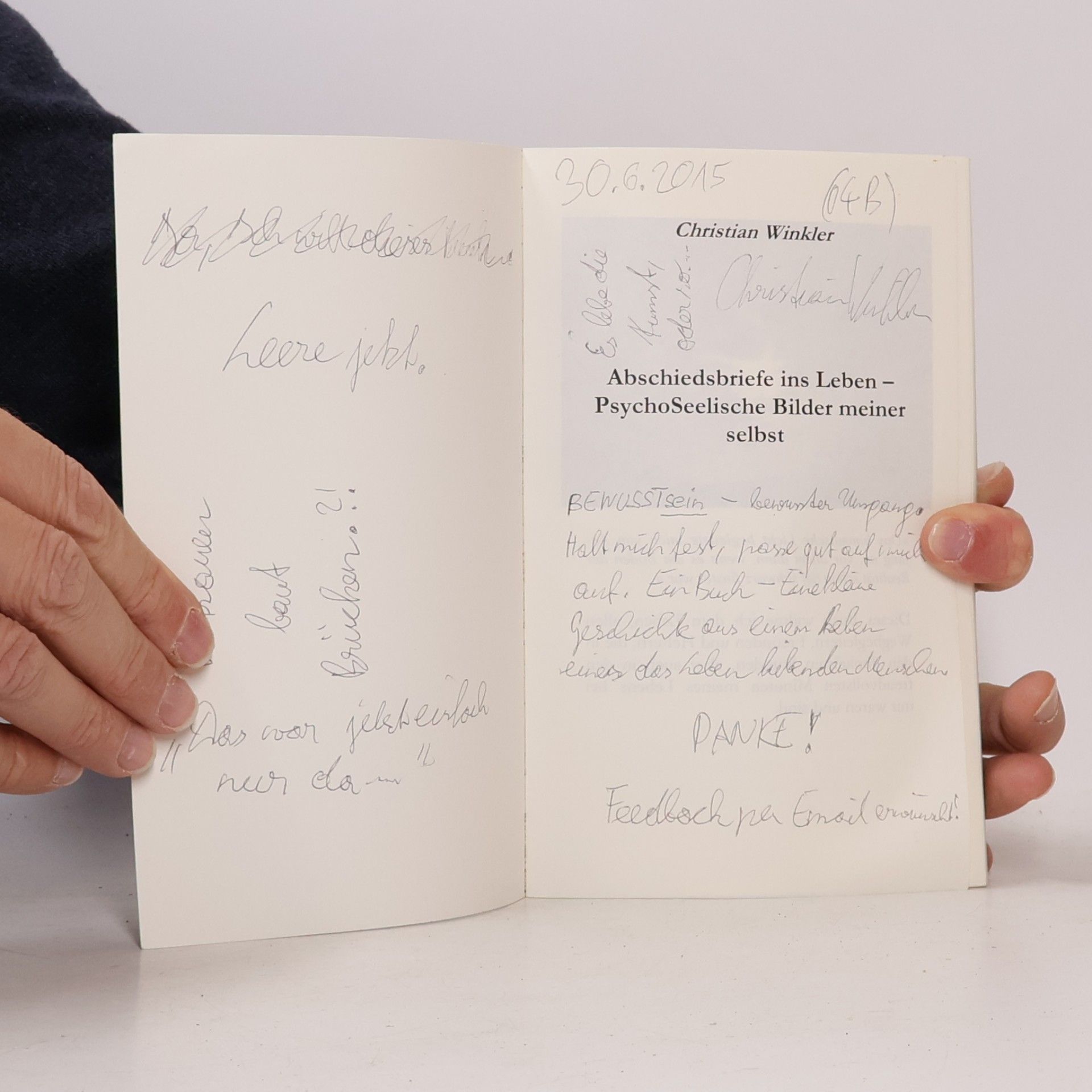 Christian Winkler Abschiedsbriefe ins Leben