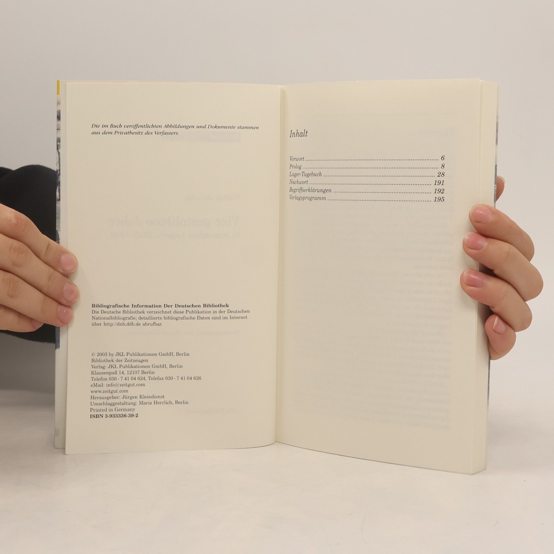Walter Jancke Bibliothek der Zeitzeugen - 6: Vier gestohlene Jahre