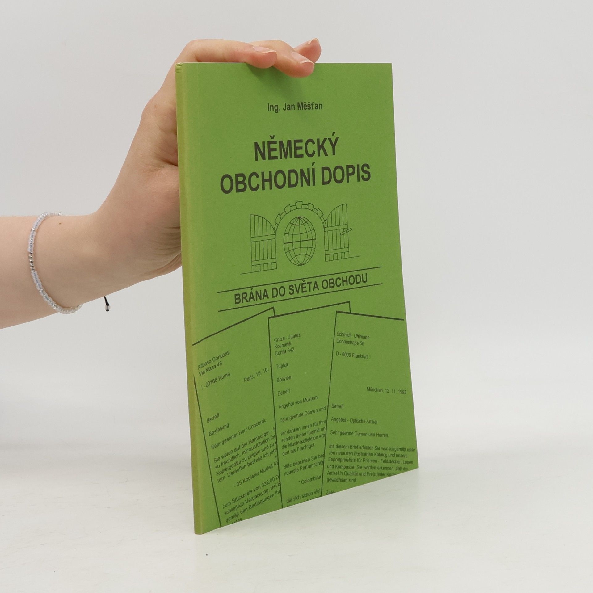 Jan Měšťan Německý obchodní dopis