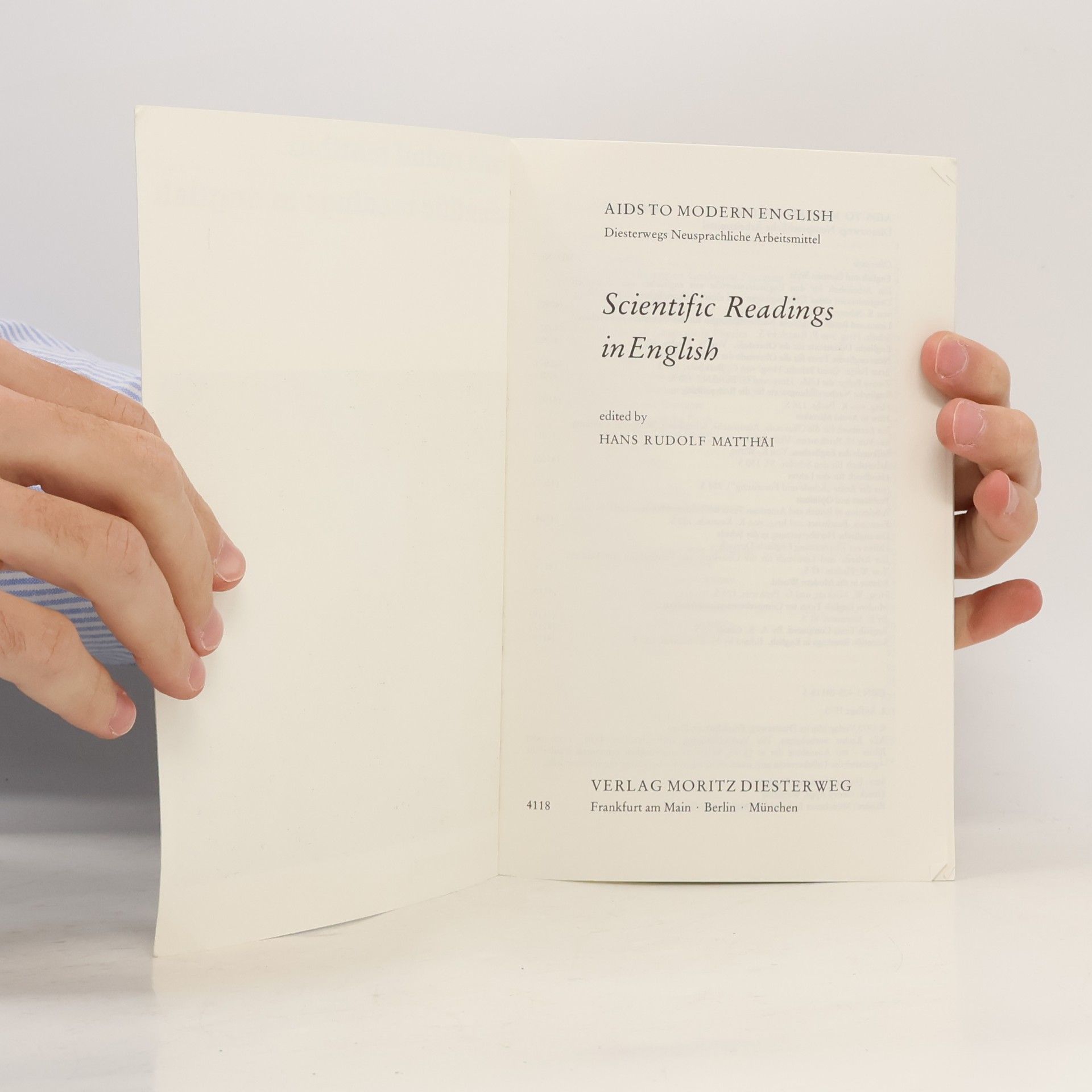 Hans Rudolf Matthäi Scientific Readings in English