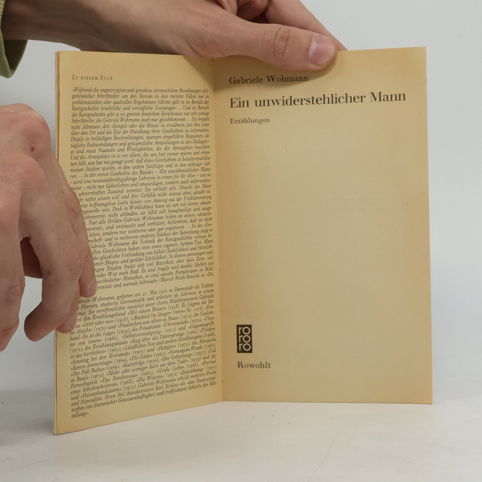 Gabriele Wohmann Ein unwiderstehlicher Mann