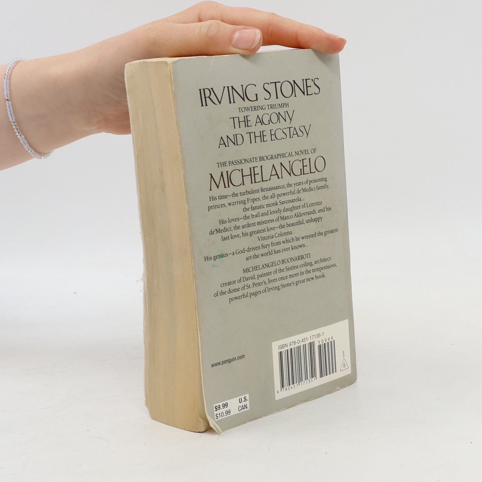 Irving Stone The agony and the ecstasy : a biographical novel of Michelangelo