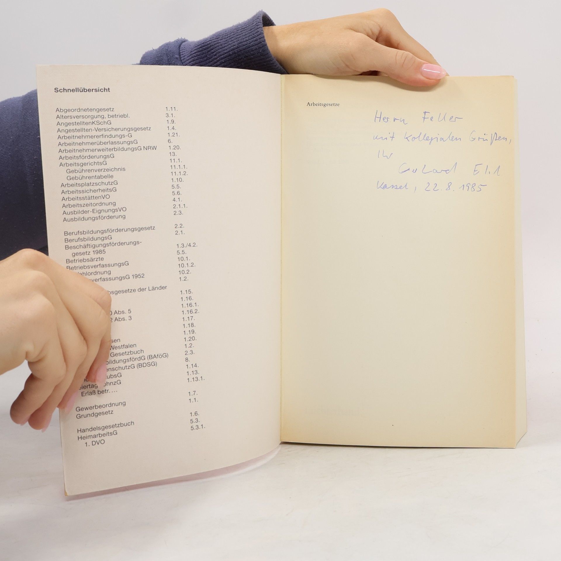 Dr. jur. Gerhard Etzel Arbeitsgesetze