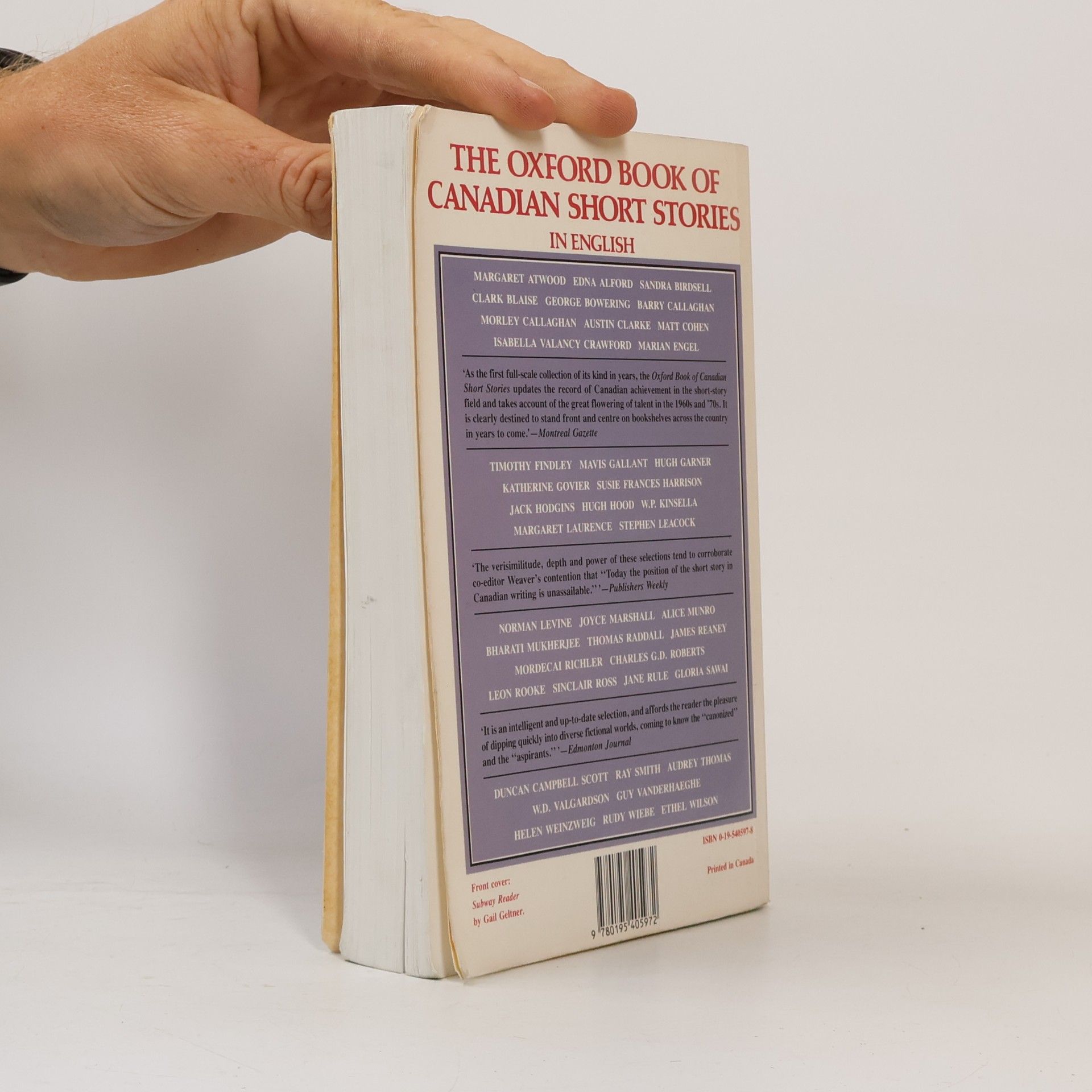 Margaret Atwood The Oxford Book of Canadian Short Stories in English