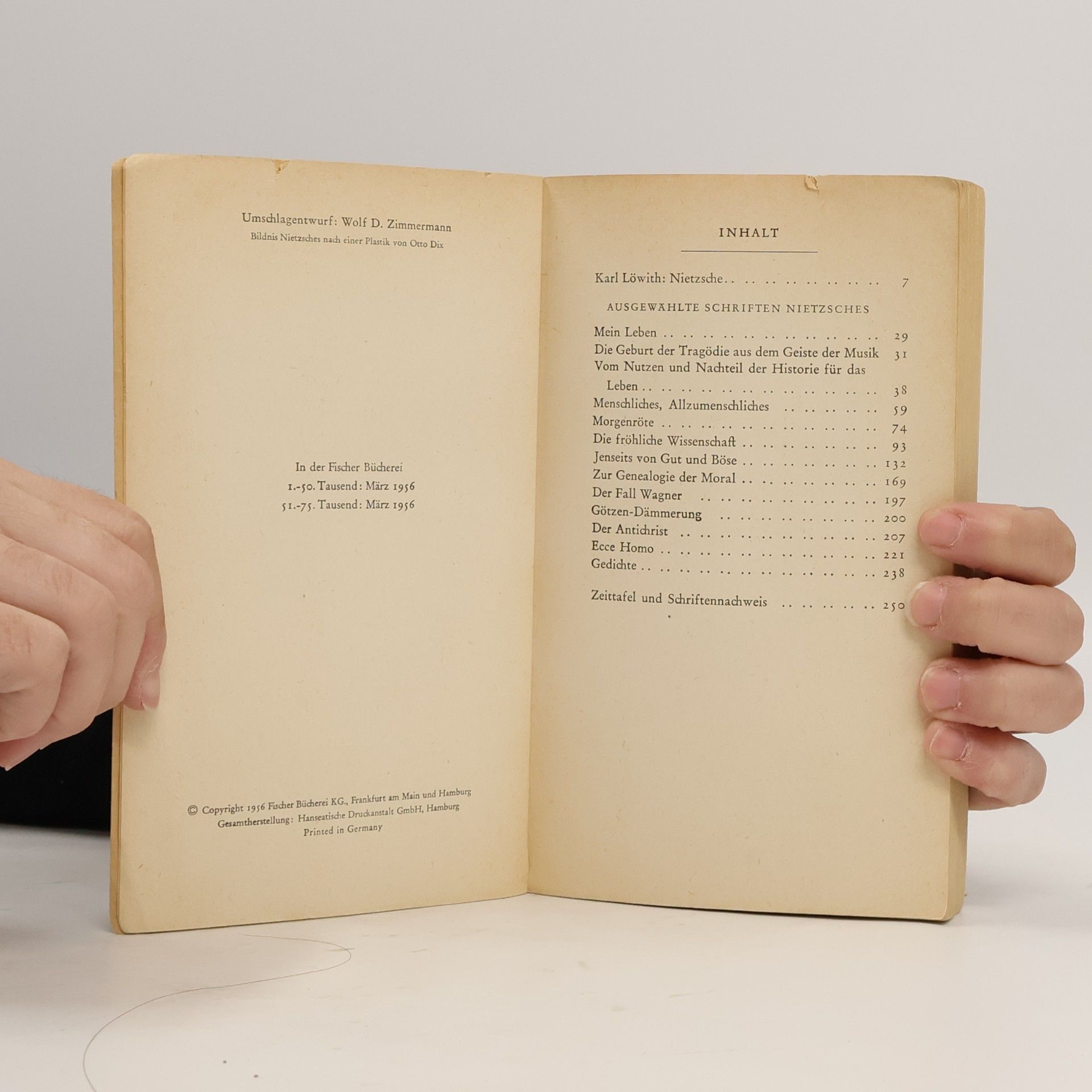 Karl Löwith Nietzsche: Zeitgemässes und Unzeitgemässes. Ausgewählt und eingeleitet von Karl Löwith