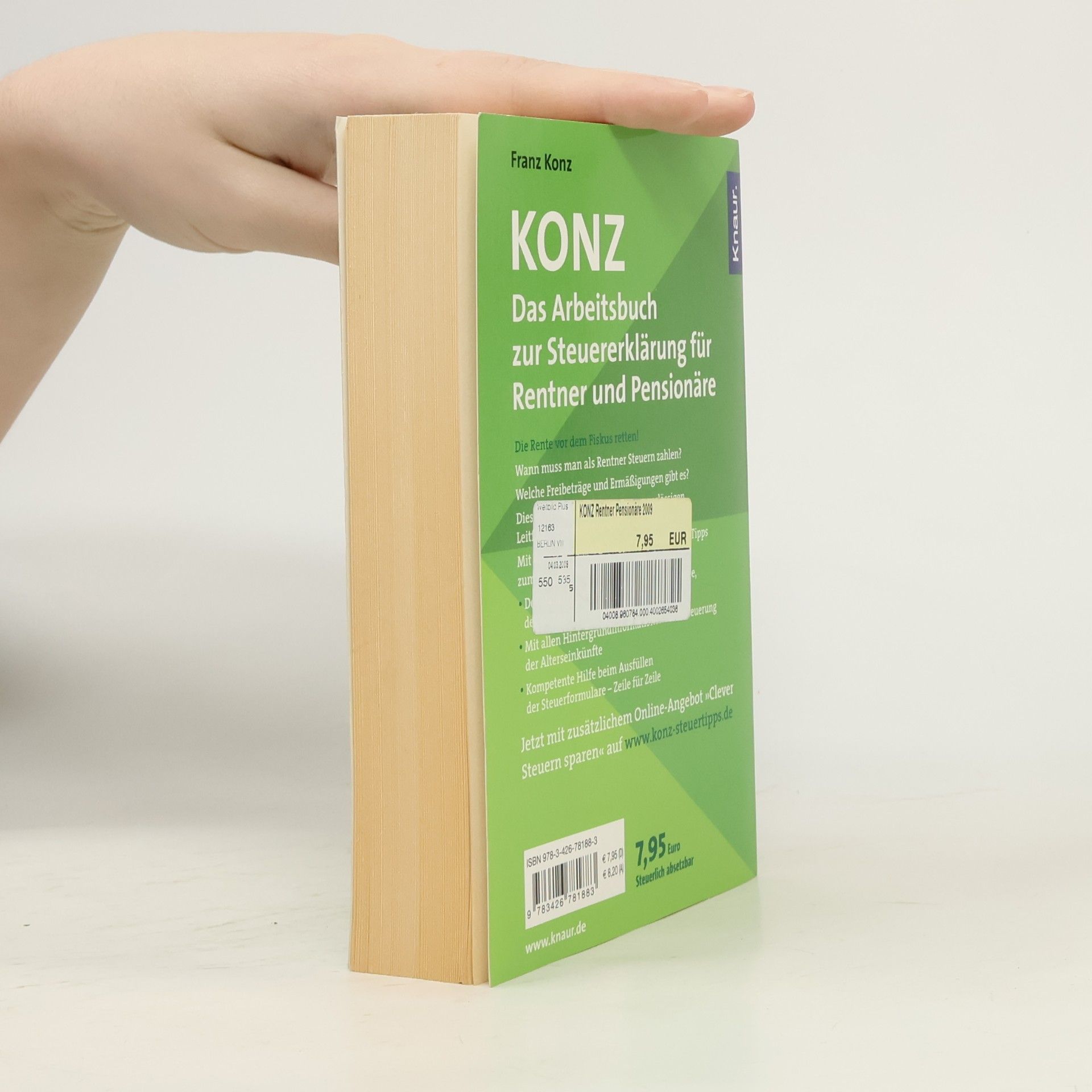 Franz Konz Konz - das Arbeitsbuch zur Steuererklärung für Rentner und Pensionäre