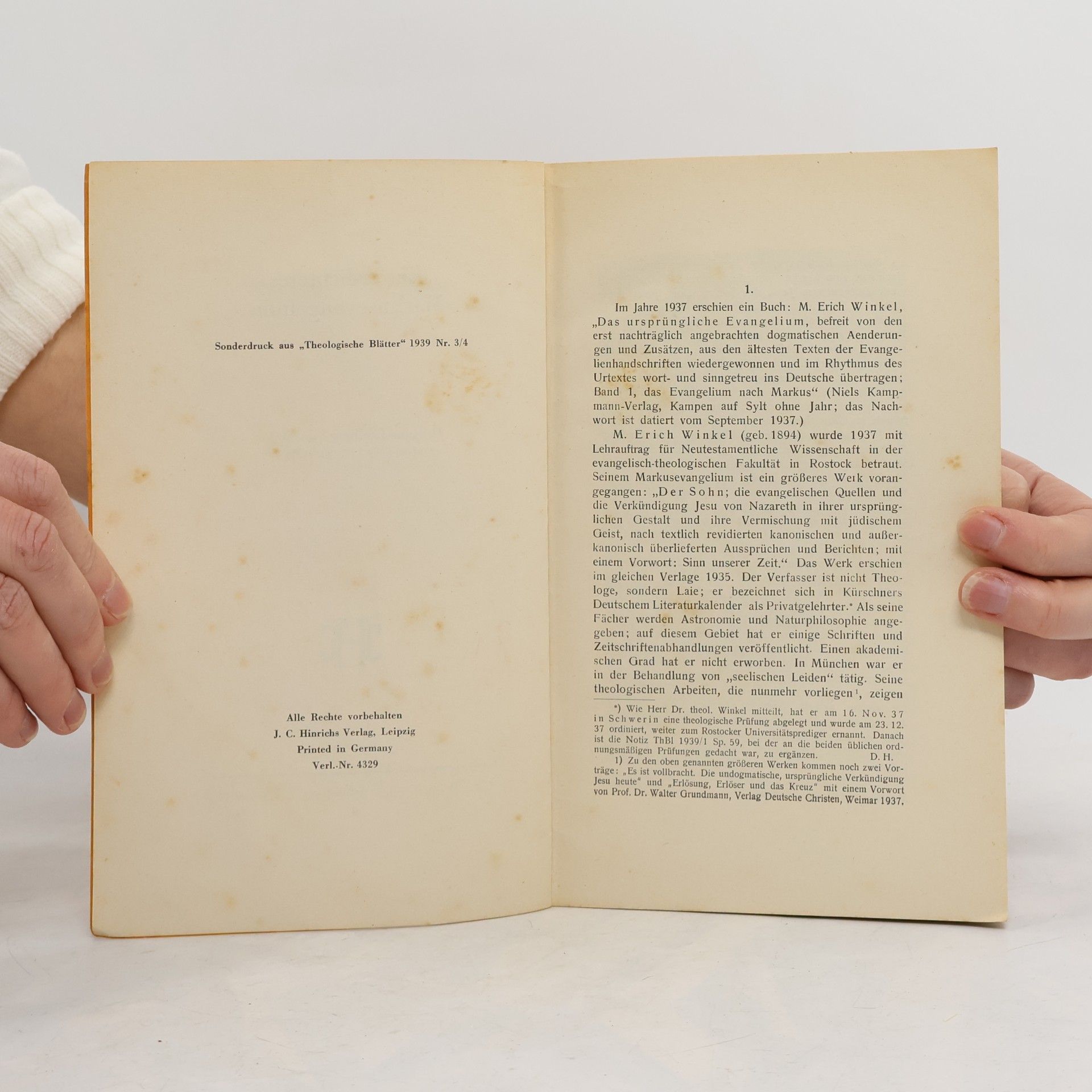D. Hans Freiherr Von Soden Ein erdichtetes Markusevangelium