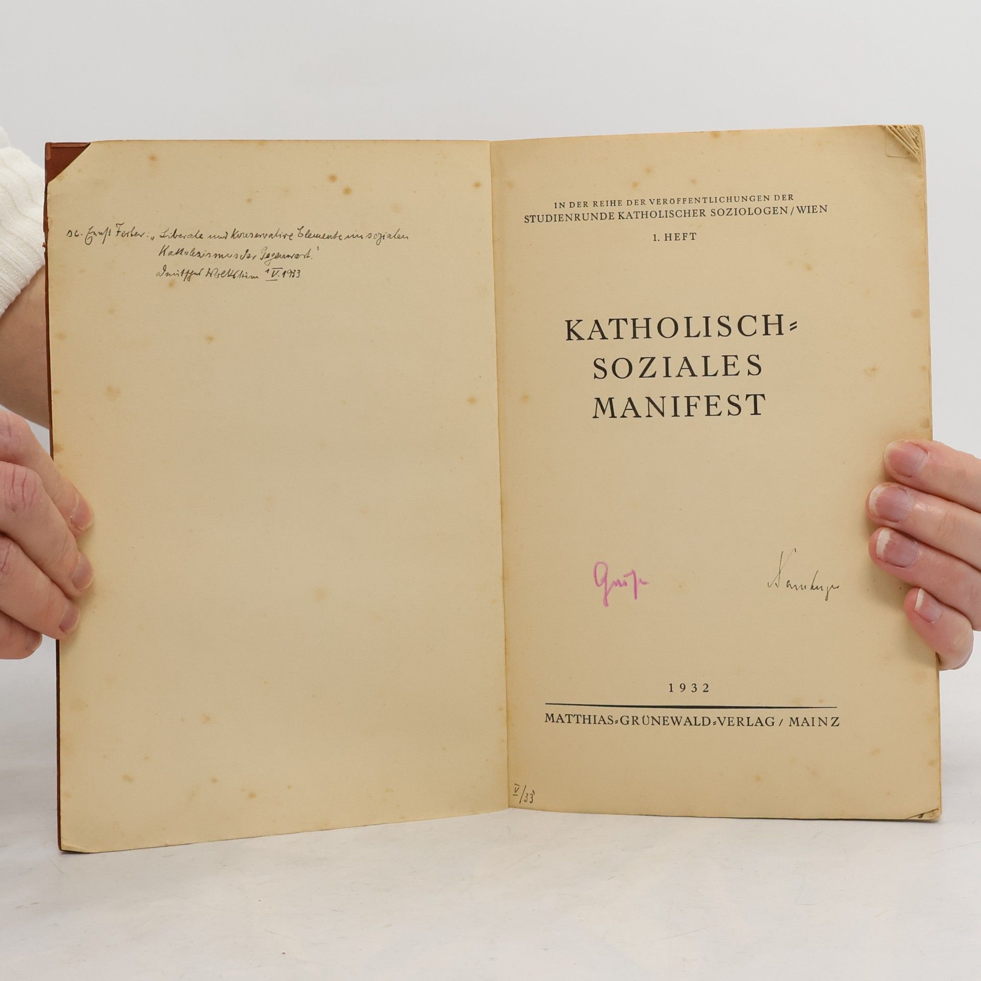 Ernst Ferber Katholisch Soziales Manifest