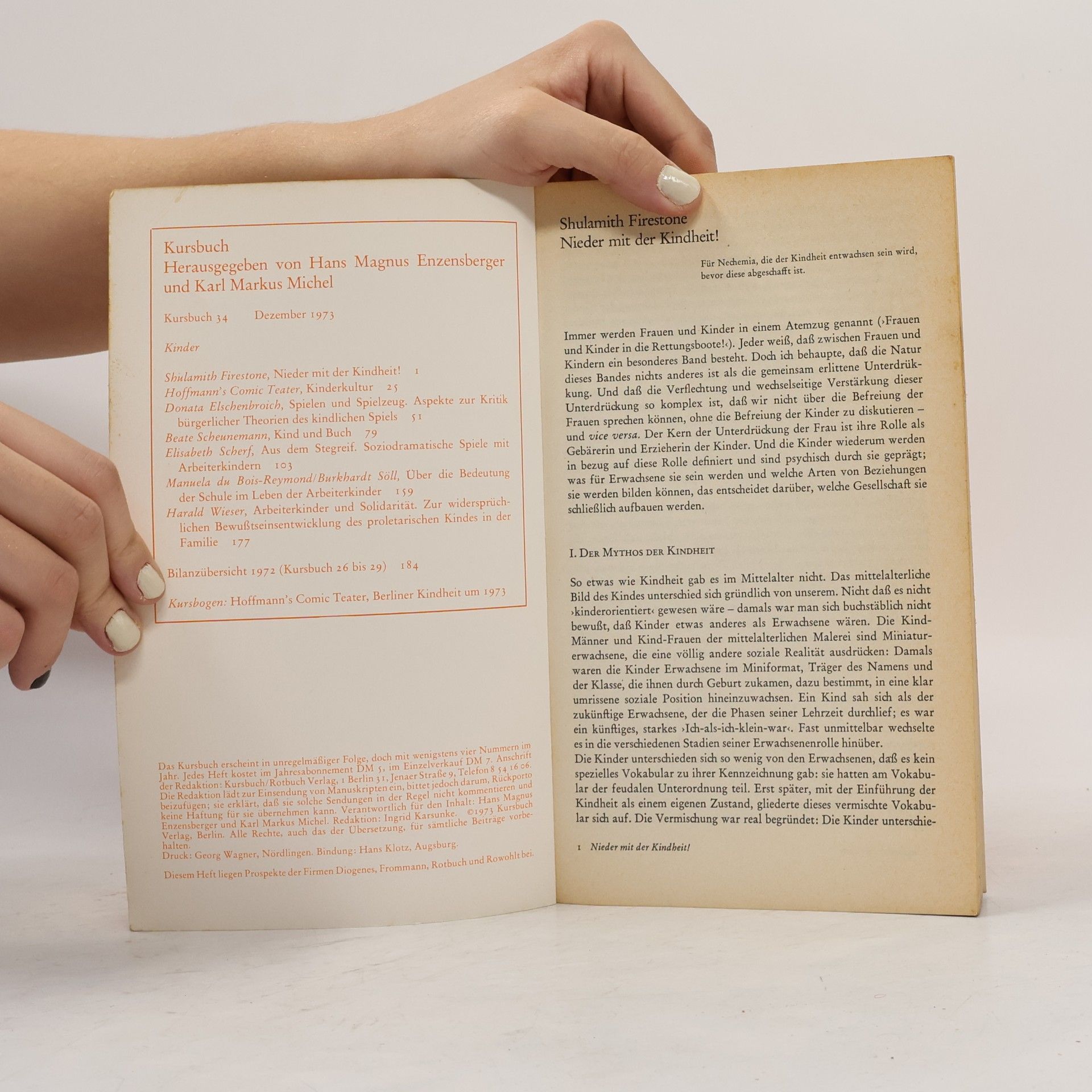 Hans Magnus Enzensberger Kursbuch 34