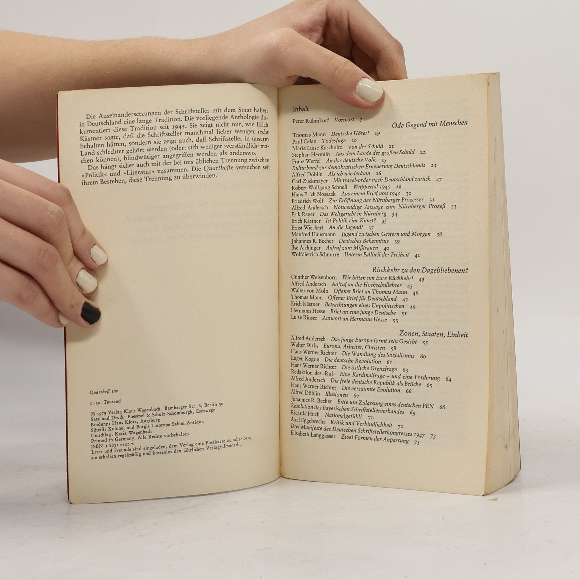 Various authors Vaterland, Muttersprache: Deutsche Schriftsteller und ihr Staat seit 1945