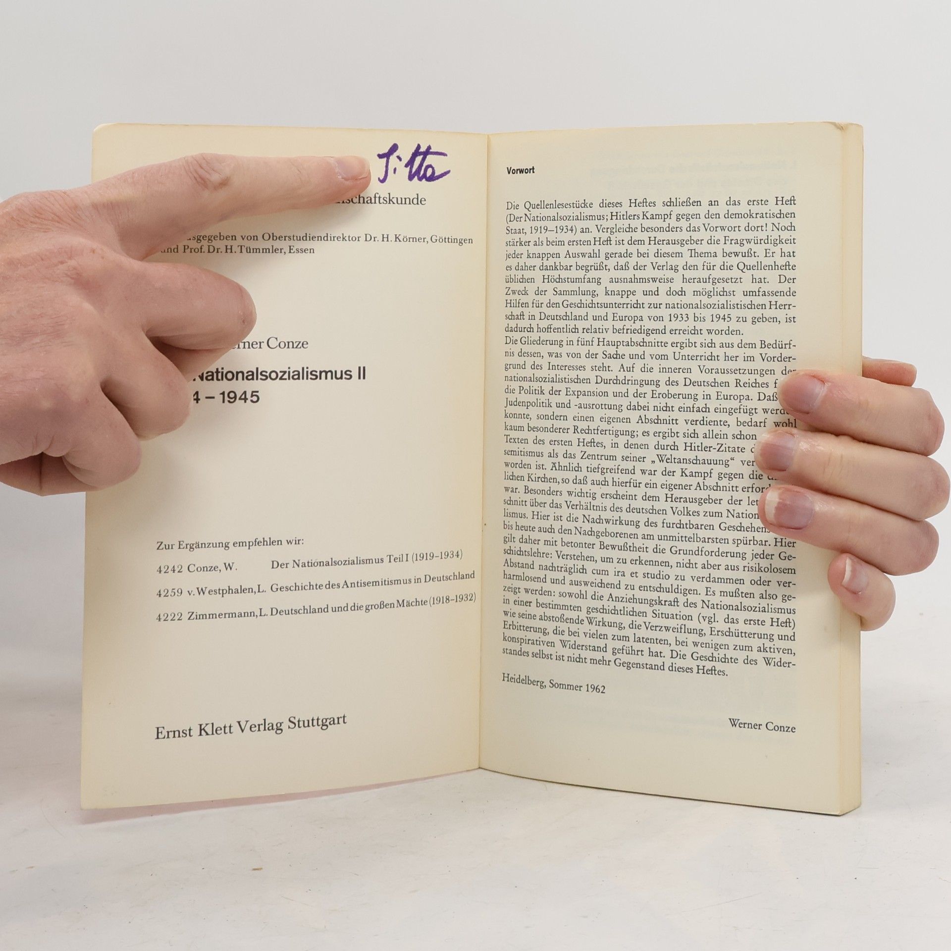Werner Conze Der Nationalsozialismus 1934-1945. Tell II.