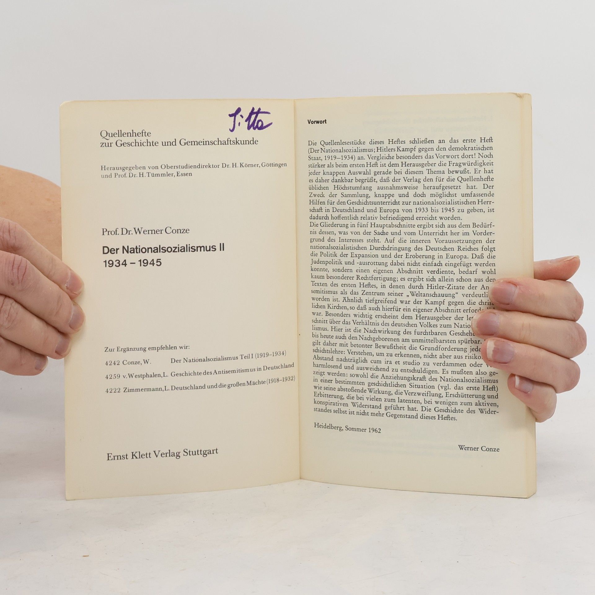 Werner Conze Der Nationalsozialismus 1934-1945. Tell II.