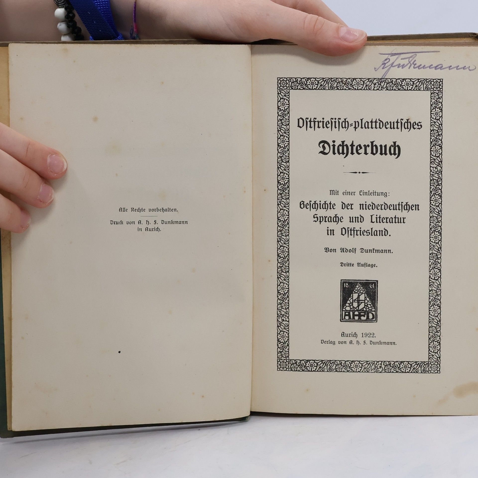 Adolf Dunkmann Österreich-pfälzisches Dichterbuch