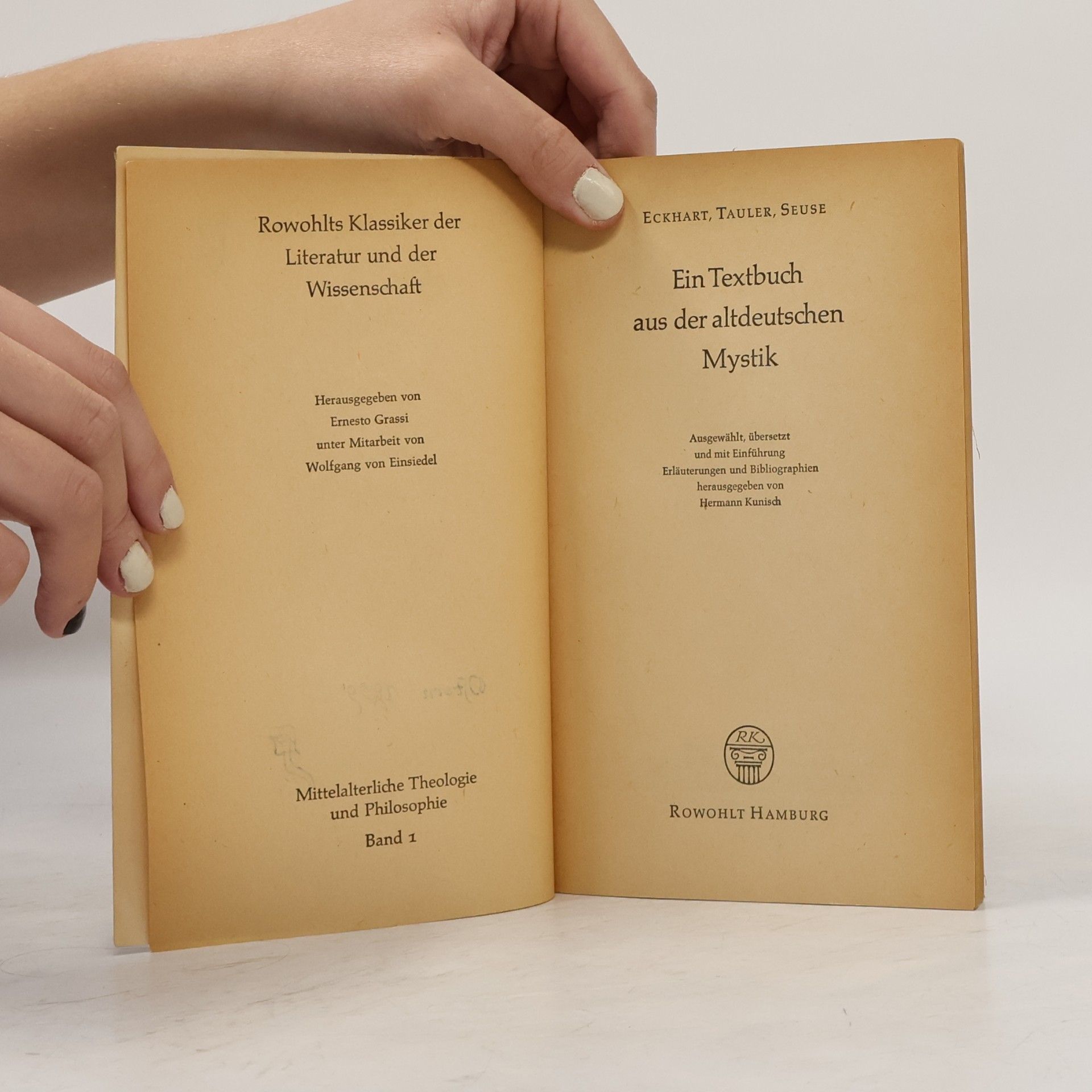 Hermann Kunisch Ein Textbuch aus der altdeutschen Mystik