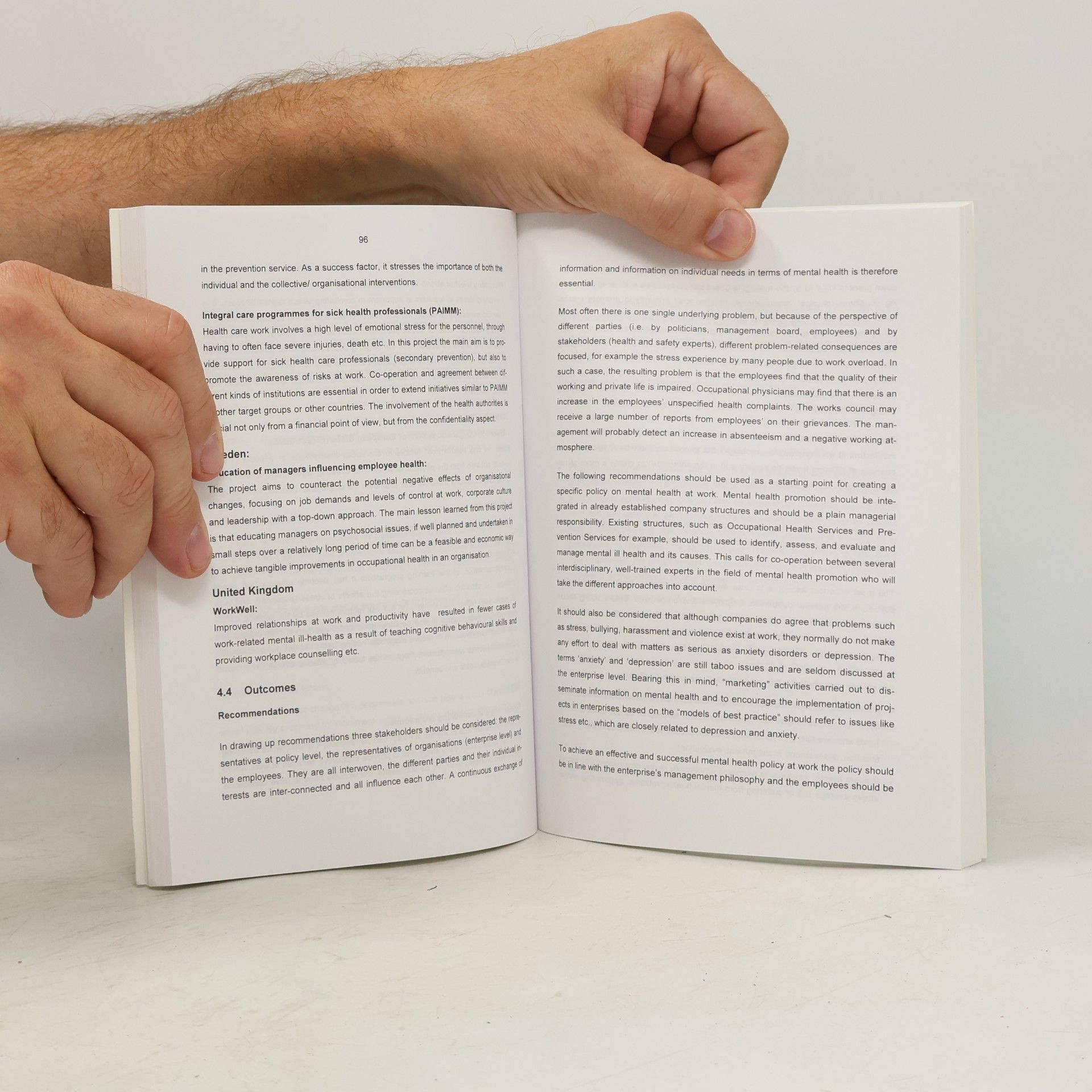 Hilke Berkels Publications Series from the Federal Institute for Occupational Safety and Health - Fb 1011: Mental Health Promotion and Prevention Strategies for Coping with Anxiety, Depression and Stress Related Disorders in Europe