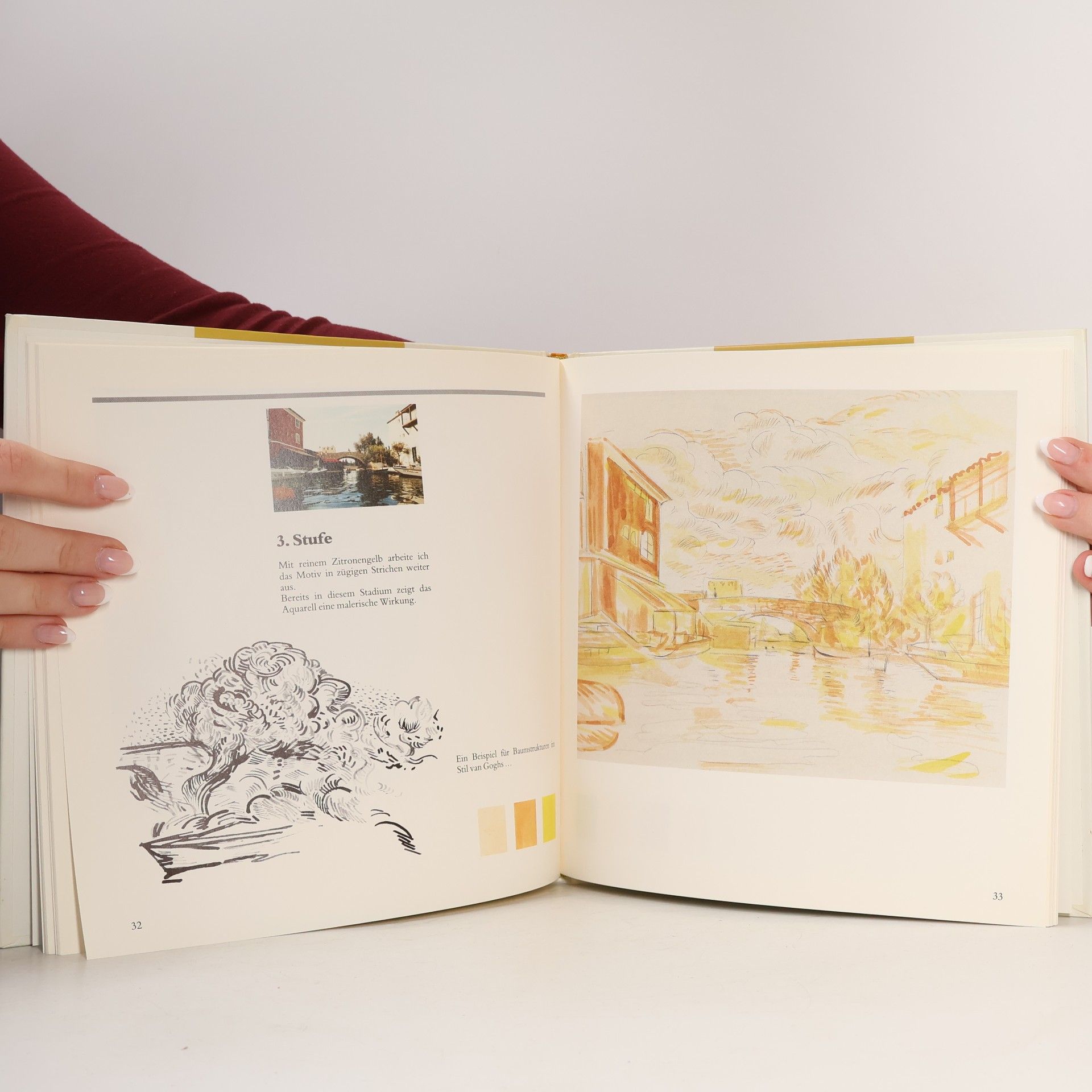 Angelika Khan-Leonhard Aquarellmalerei im Stil von Vincent van Gogh