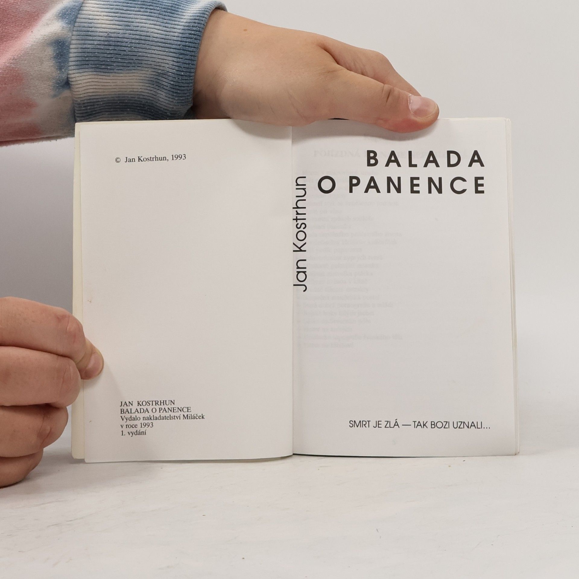 Jan Kostrhun Balada o panence